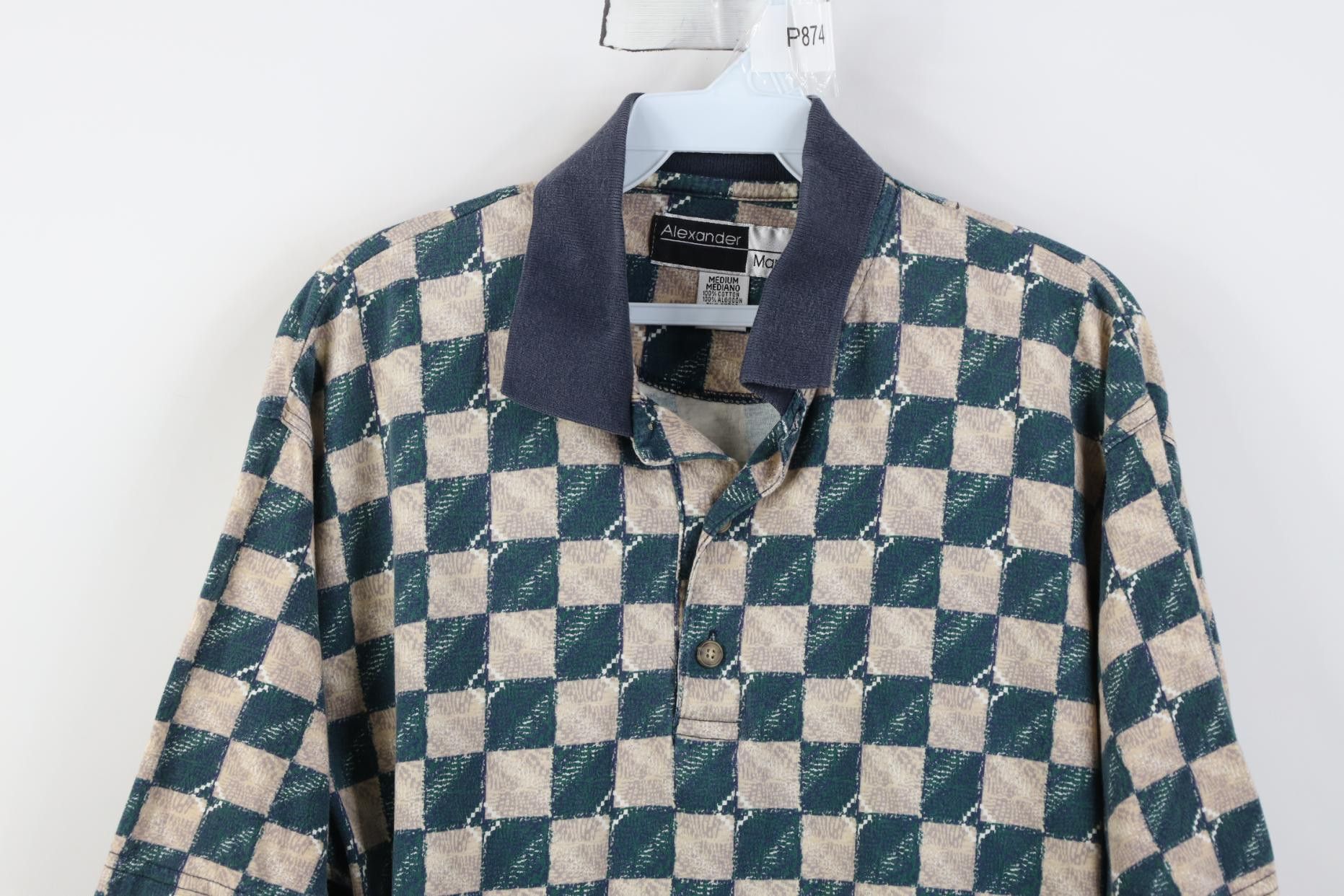 Vintage Vintage 90s Streetwear Checkered Collared Golf Polo Shirt Size US M / EU 48-50 / 2 - 2 Thumbnail