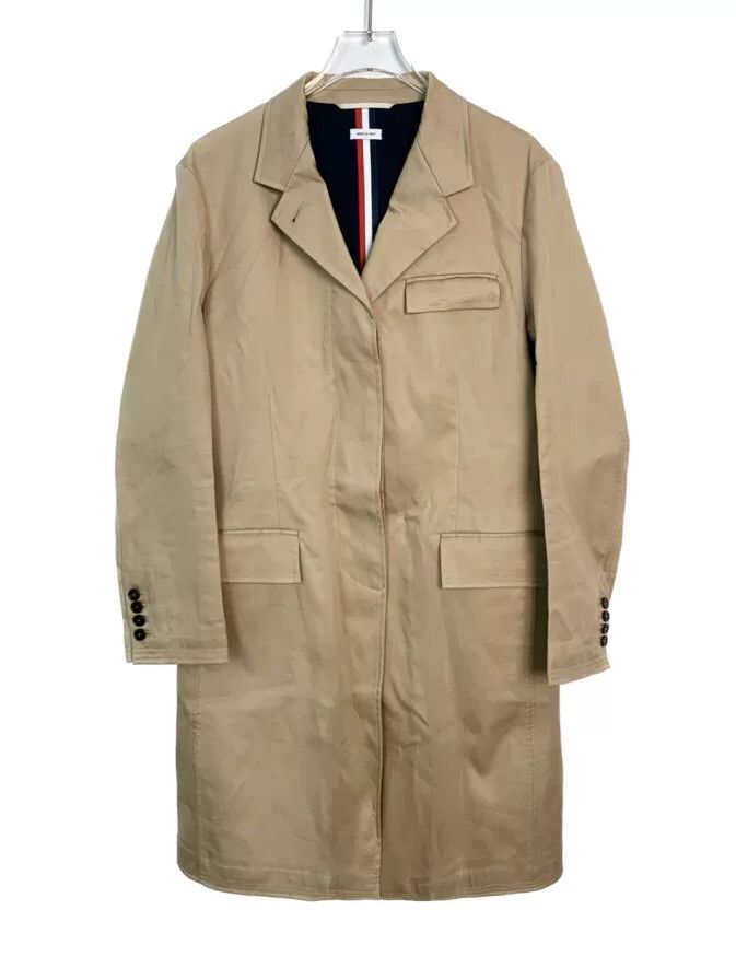 Thom Browne khaki single-breasted trench coat Size US M / EU 48-50 / 2 - 1 Thumbnail