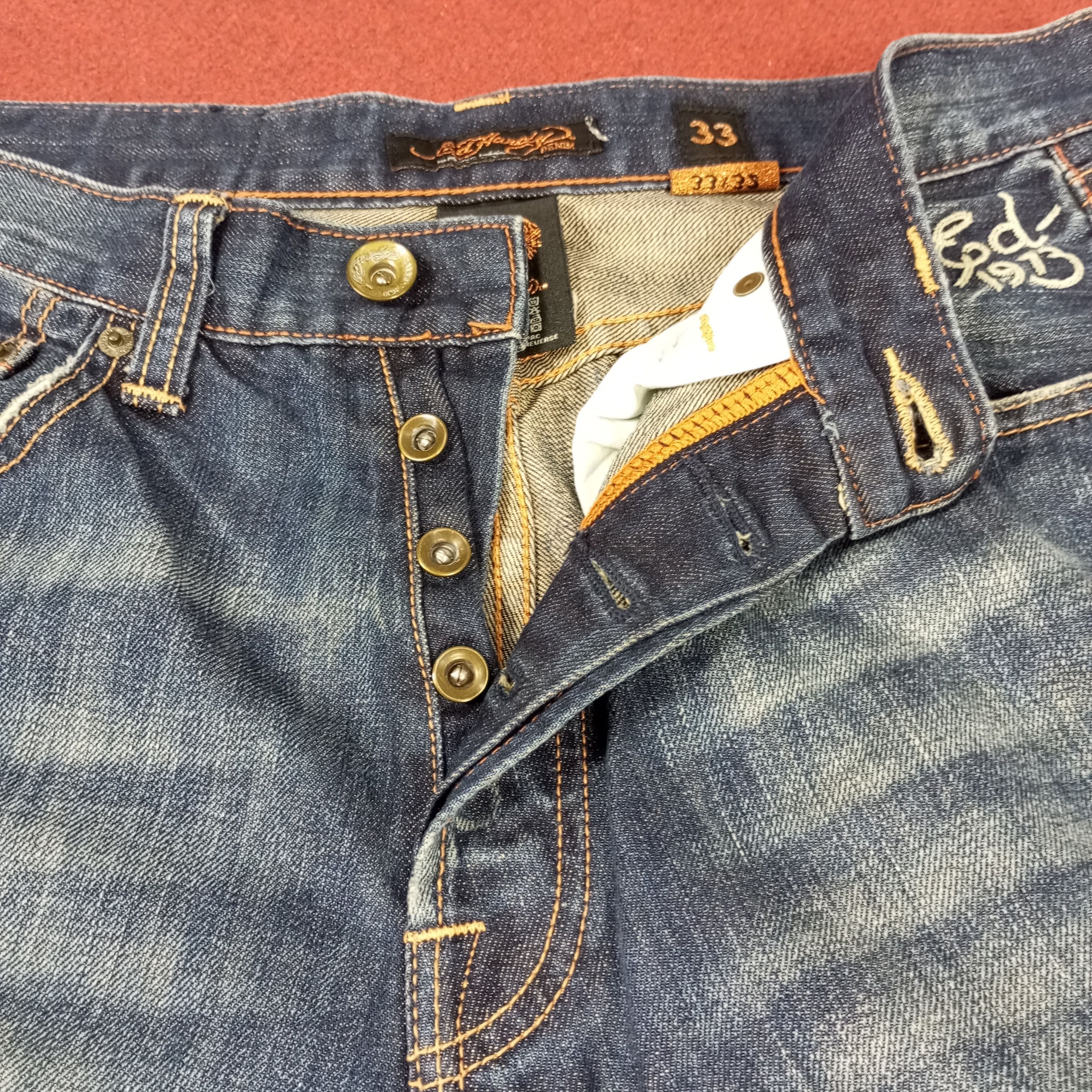 Christian Audigier Ed Hardy Tiger Design Fashion Style Jeans Size US 32 / EU 48 - 14 Thumbnail