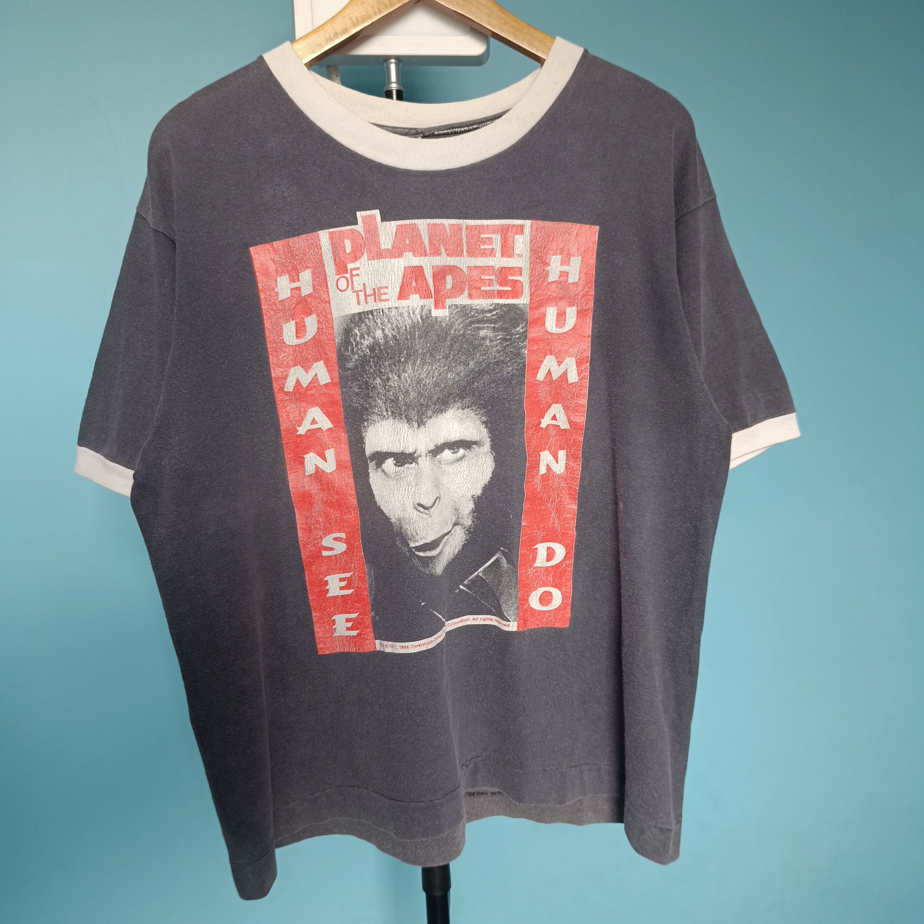 Vintage Vintage 90s Planet of The Apes Mosquito Head Ringer Tee | Grailed