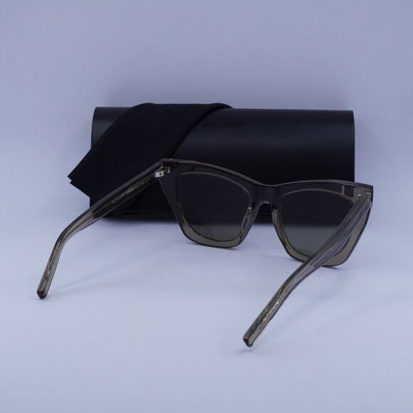 Saint Laurent Paris Saint Laurent SL214 KATE 025 Sunglasses Brown Cat Eye Frame Size ONE SIZE - 13 Thumbnail