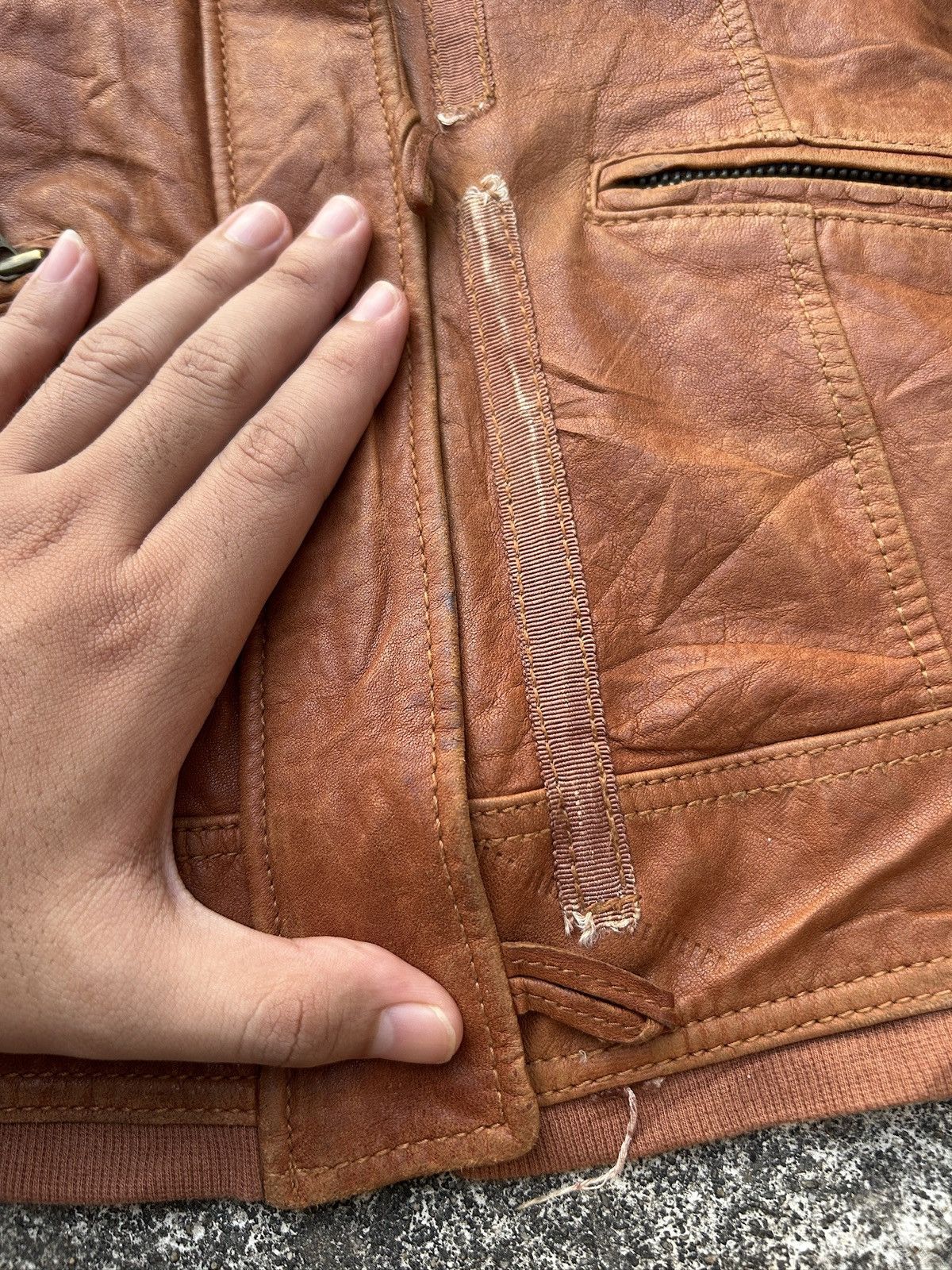 00s archive Y2k Leather Jacket