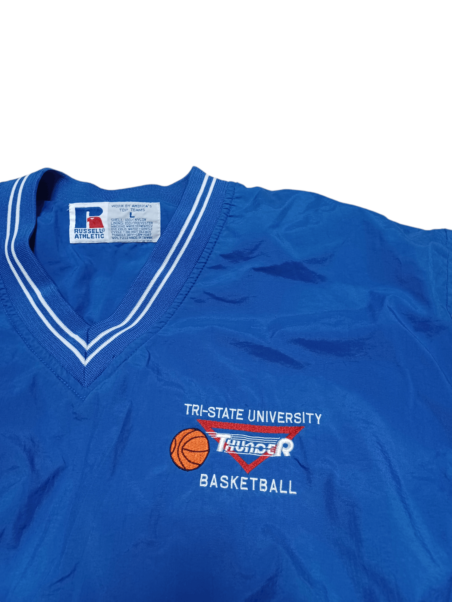 Russell Athletic RUSSELL ATHLETIC VINTAGE NYLON V-NECK 90S SWEATSHIRT Size US L / EU 52-54 / 3 - 3 Thumbnail