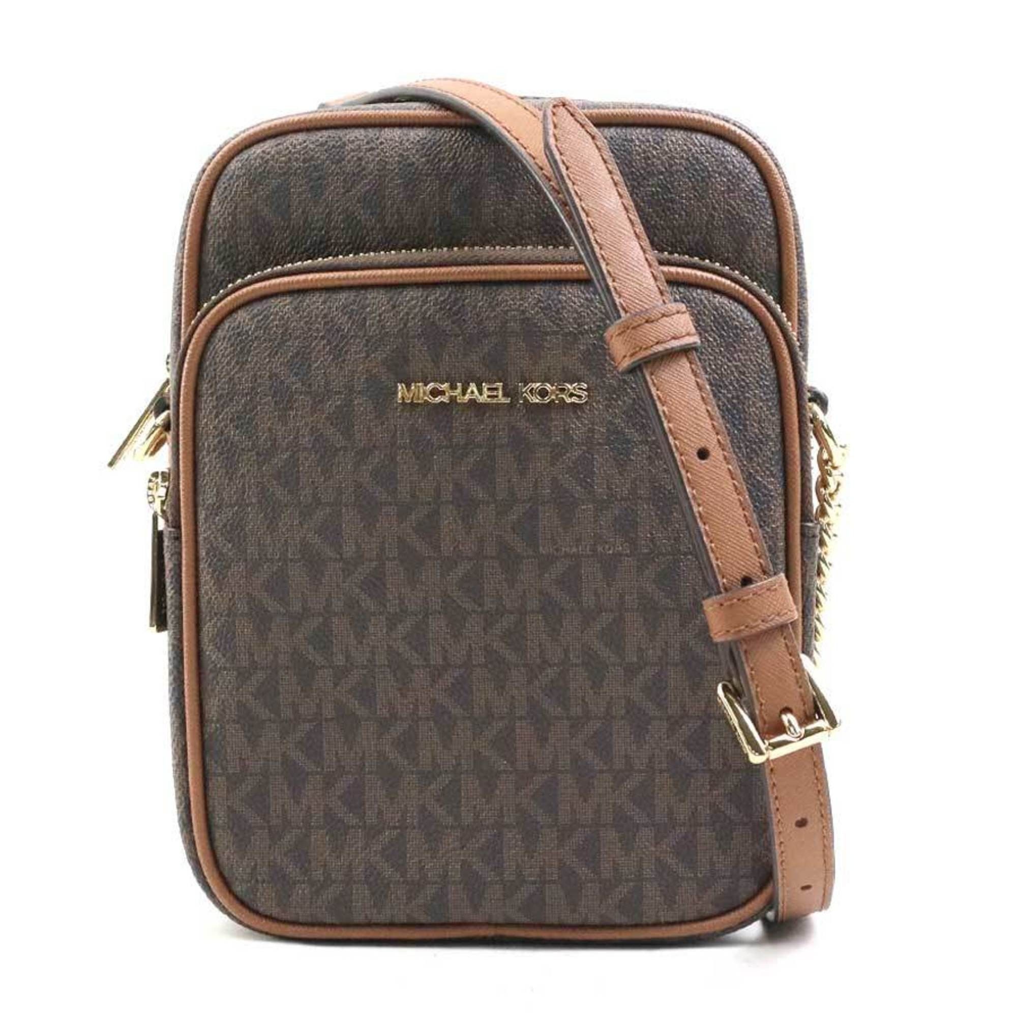Michael Kors Michael Kors Women's Coated Canvas Shoulder Bag, Brown, r10883n Size ONE SIZE - 1 Thumbnail