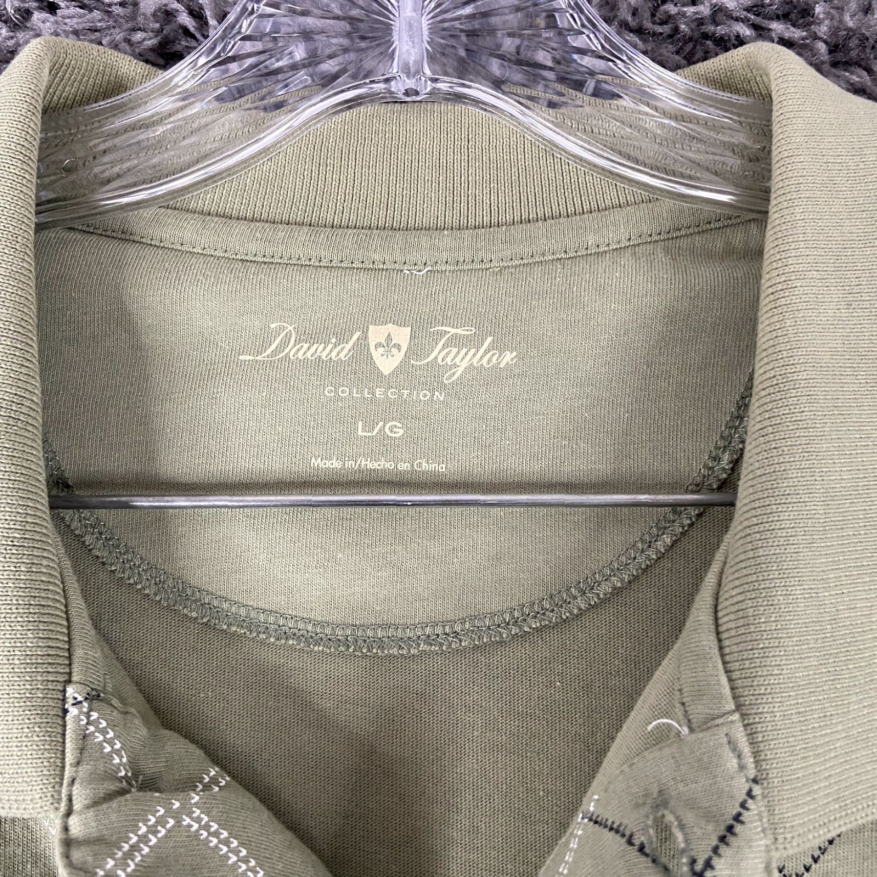Vintage David Taylor Polo Shirt Men L Green Argyle Diamond Pattern Size US L / EU 52-54 / 3 - 5 Thumbnail