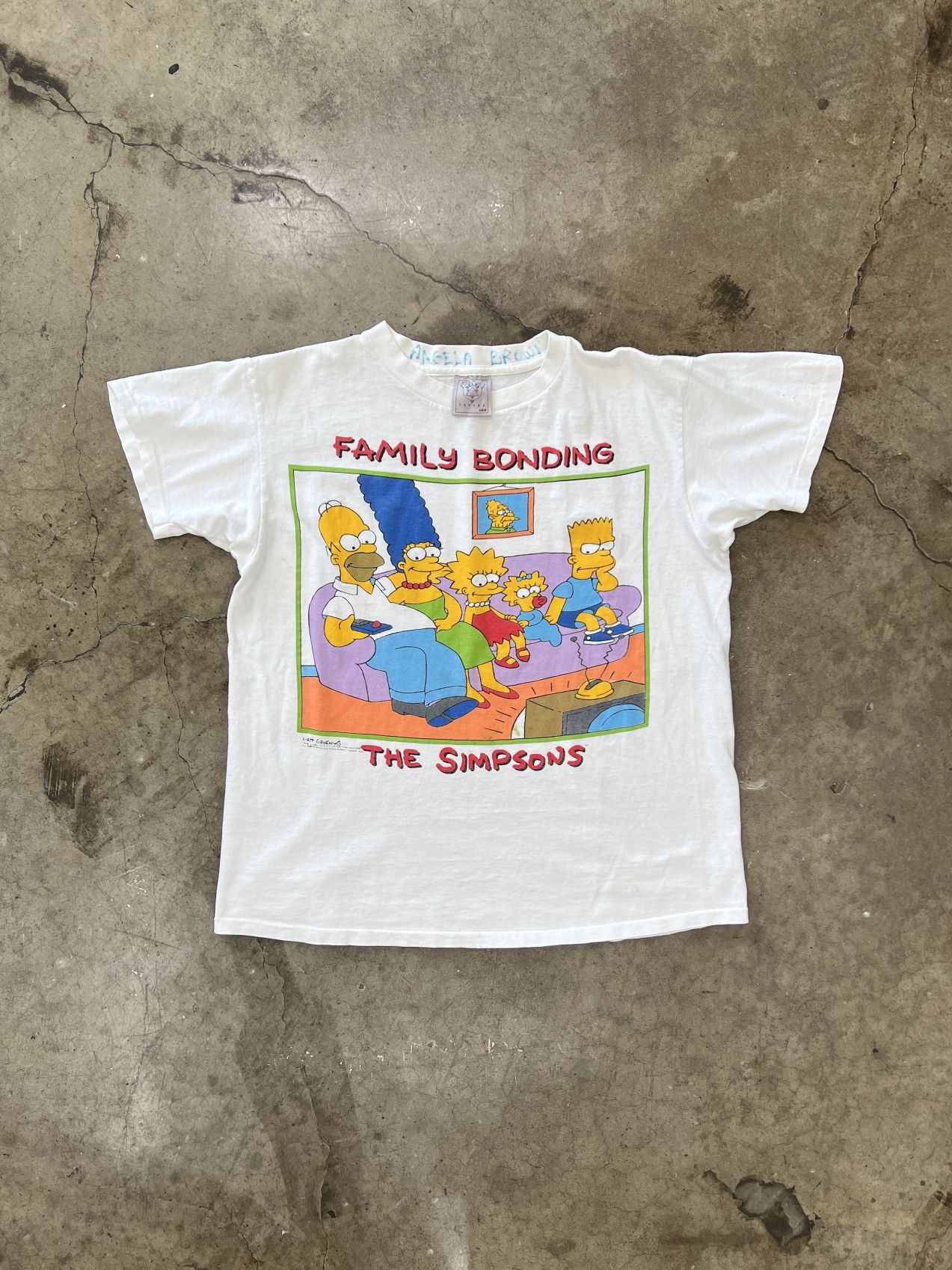 The Simpsons Vintage 90s Simpsons Family Bonding TV Single Stitch Large Size US L / EU 52-54 / 3 - 2 Thumbnail
