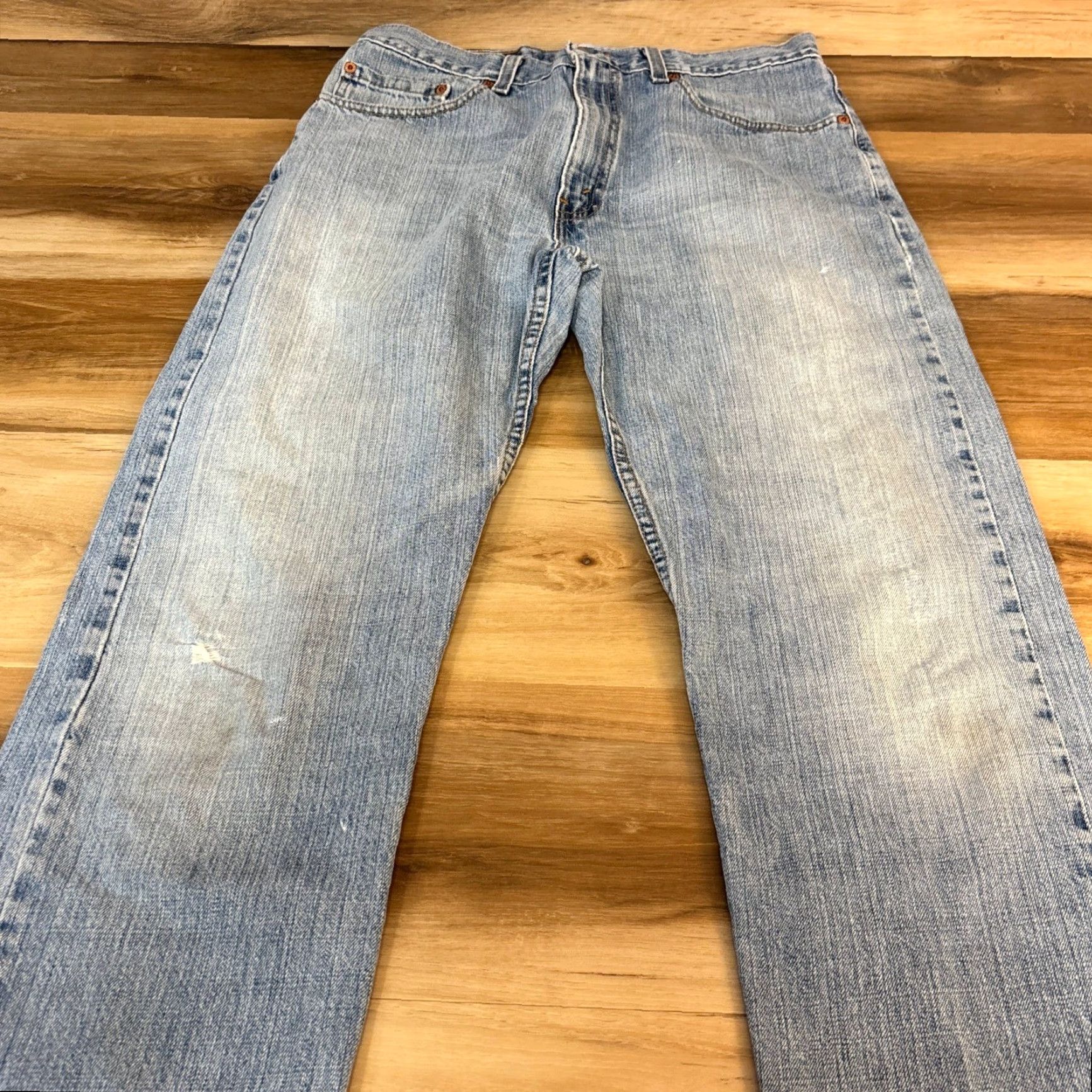 Levi's VINTAGE Levi's 505 Jeans Mens 34x32 Straight Light Washed Distressed Y2K USA blue denim five-pocket regular fit Size US 34 / EU 50 - 7 Thumbnail