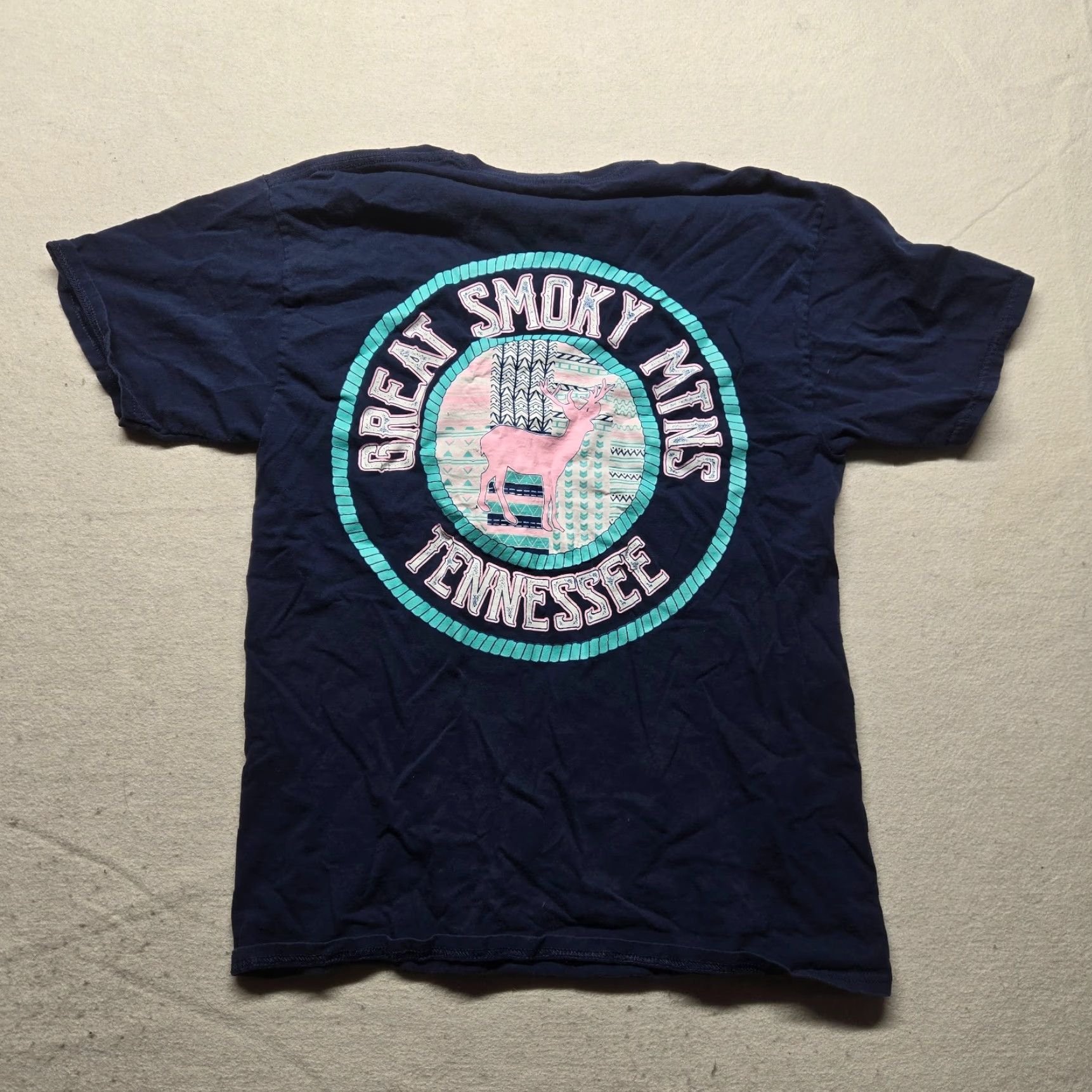 Vintage Great Smoky Mountains Blue Short Sleeve T-Shirt Unisex Small Animals Mens Size US S / EU 44-46 / 1 - 6 Thumbnail