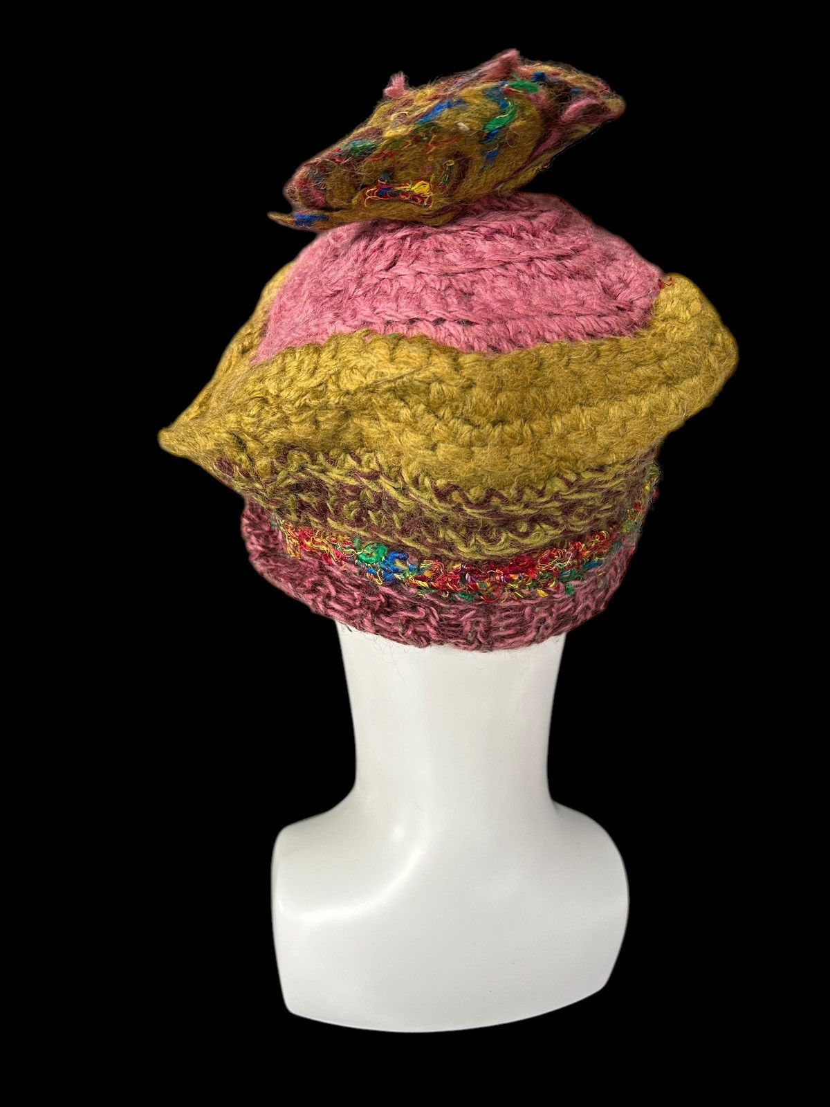 Japanese Brand × Kapital × Vintage Rare Crochet Knitted Handmade Custom Big Hats ☠️☠️ Size ONE SIZE - 5 Thumbnail