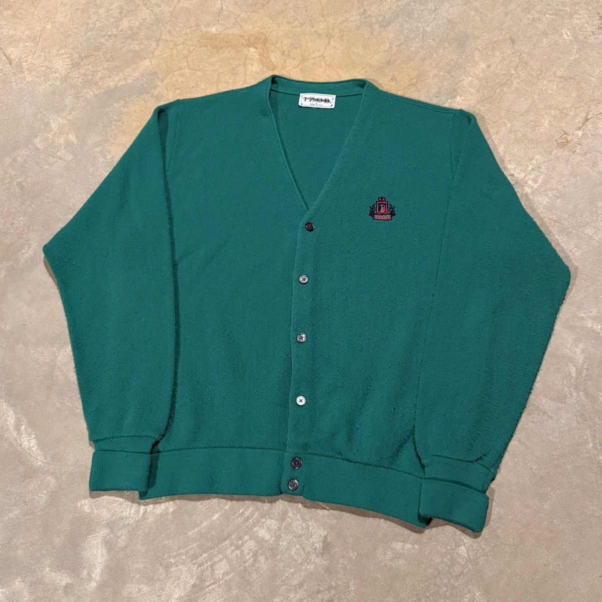 Izod 1980s Izod Lacoste Crest Embroidered Knit Cardigan Sweater Size US L / EU 52-54 / 3 - 2 Thumbnail