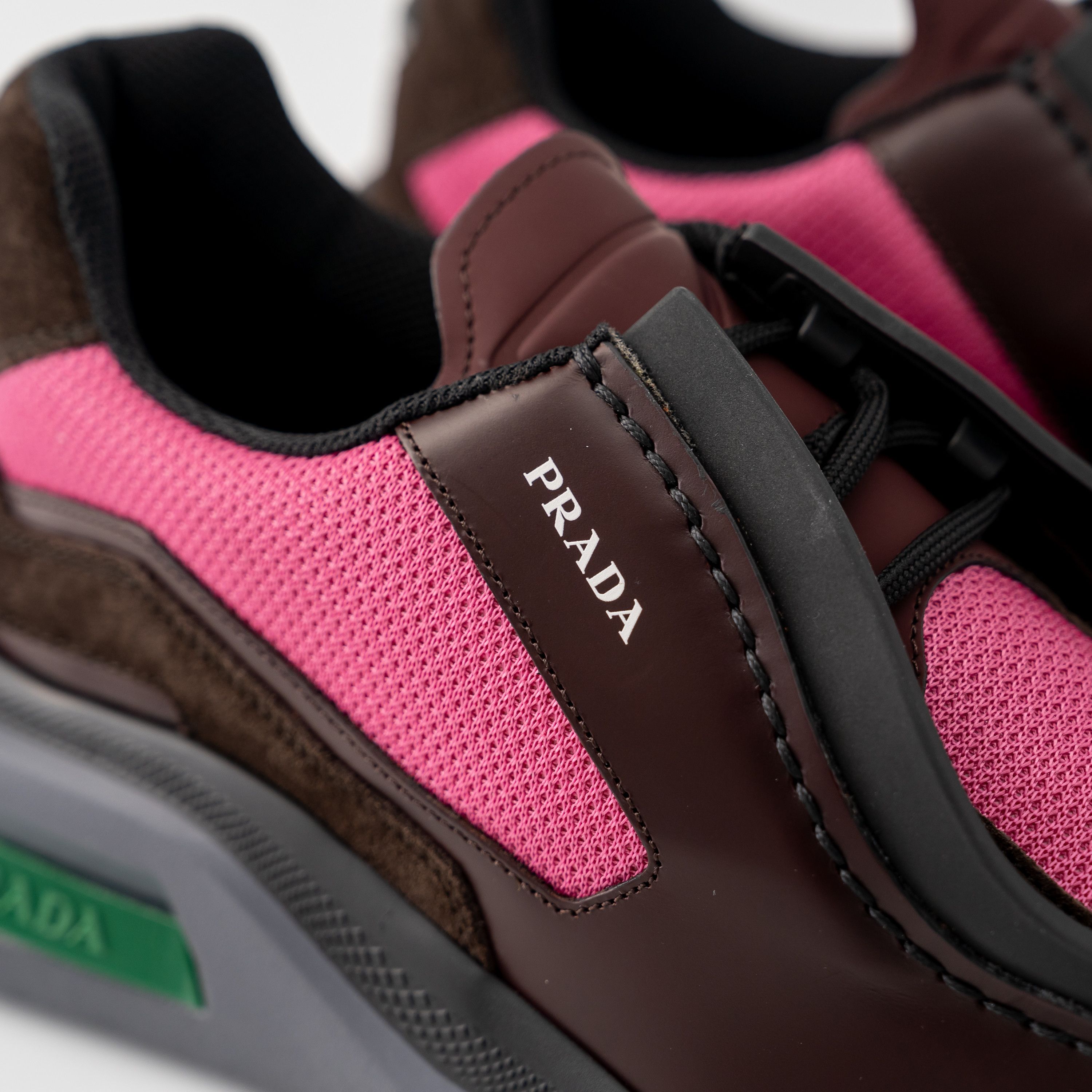 Prada 8uk 9 US Prada Systeme Leather Sneakers Suede Brown Pink Size US 9 / EU 42 - 6 Thumbnail