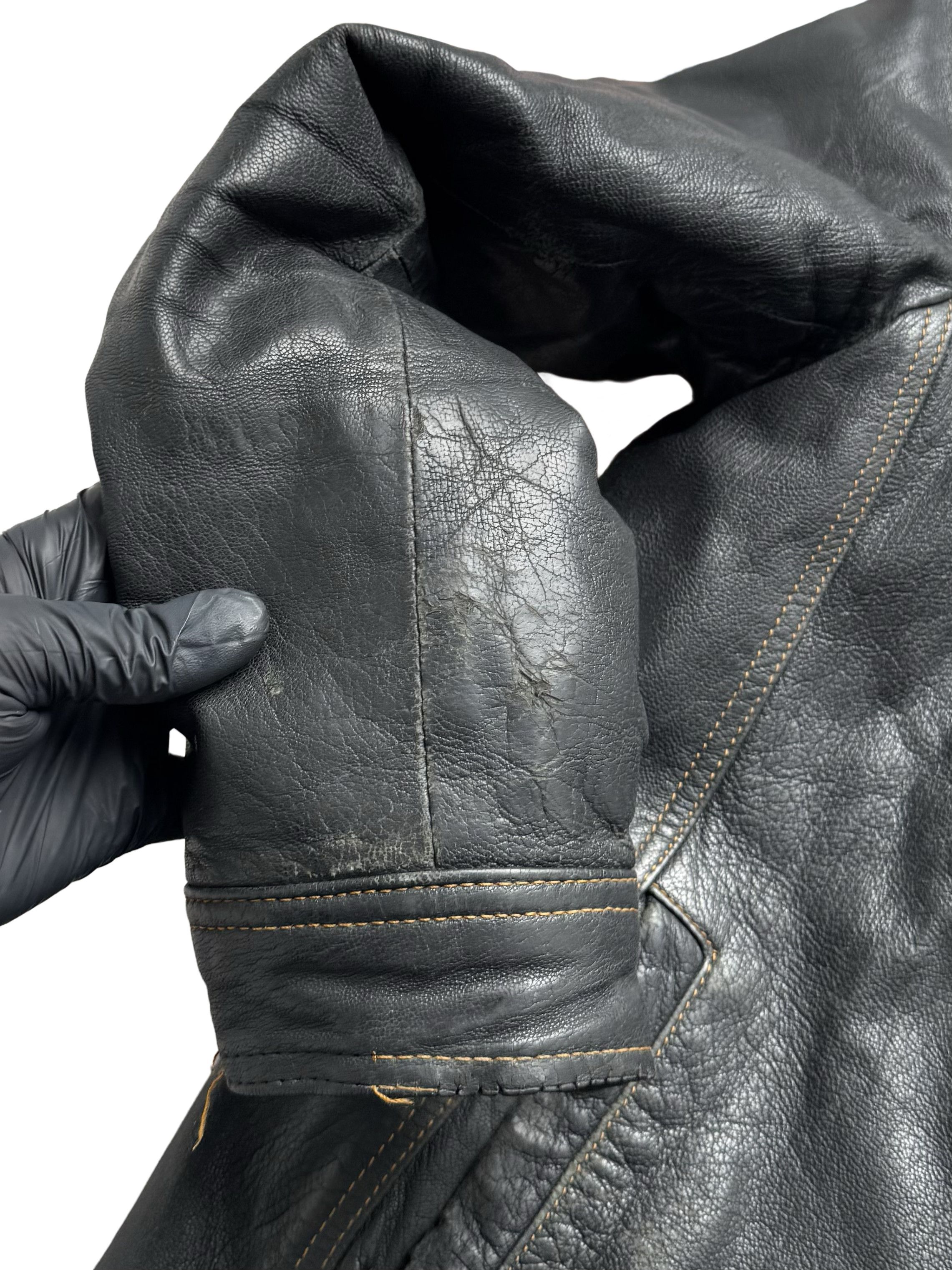 Genuine Leather Leather Jacket From The 90's (V131) Size US XL / EU 56 / 4 - 3 Thumbnail