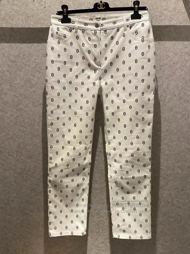 Hermes Hermes Pig nose print denim pants Size 26" / US 2 / IT 38 - 1 Thumbnail