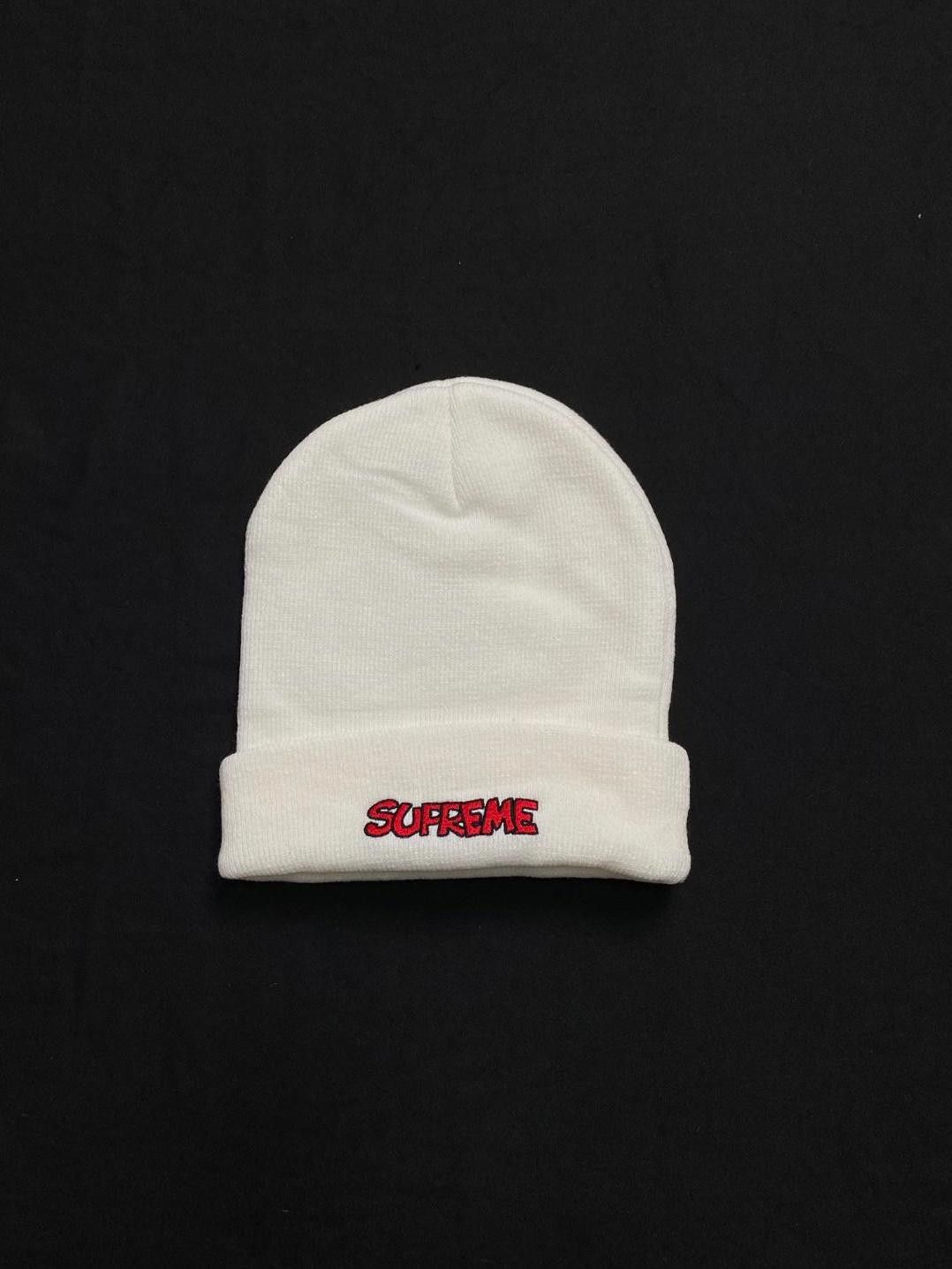 Deadstock Supreme Smurfs Graphic White Beanie Hats OS