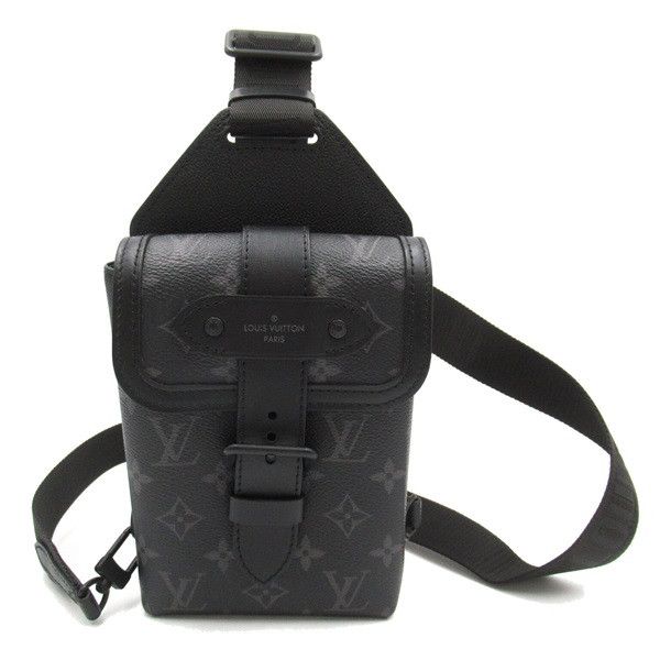 image of Louis Vuitton Monogram Eclipse Saumur Slingbag in Black, Women's