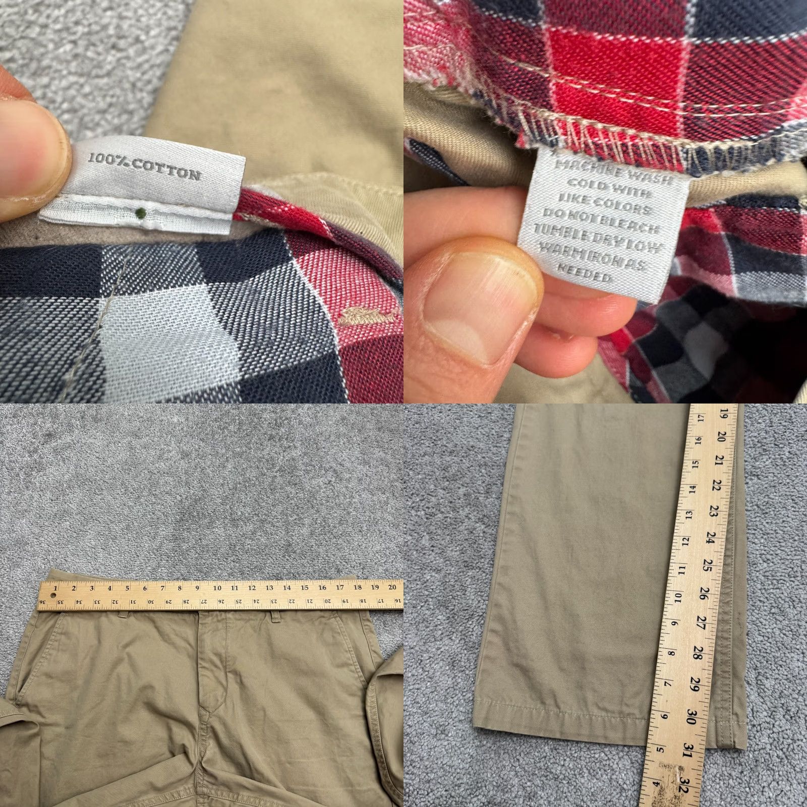 Bonobos Bonobos Straight Leg Cotton Chino Pants Mens 35x34 Brown Khaki Flat Front Casual Regular Size US 35 - 10 Thumbnail