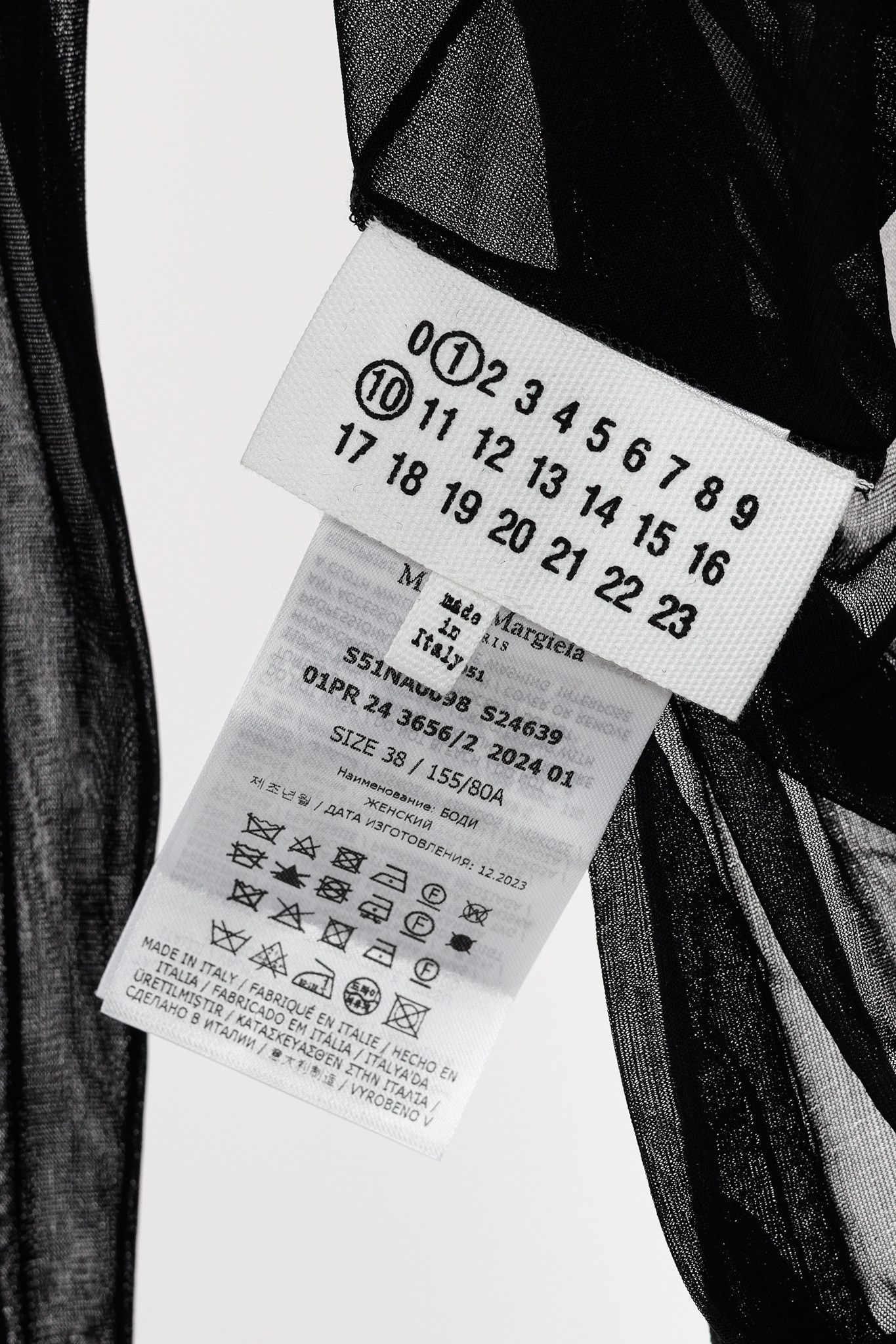 Maison Margiela Maison Margiela Black Sheer Mesh Mock-Neck Bodysuit Size XS / US 0-2 / IT 36-38 - 7 Thumbnail