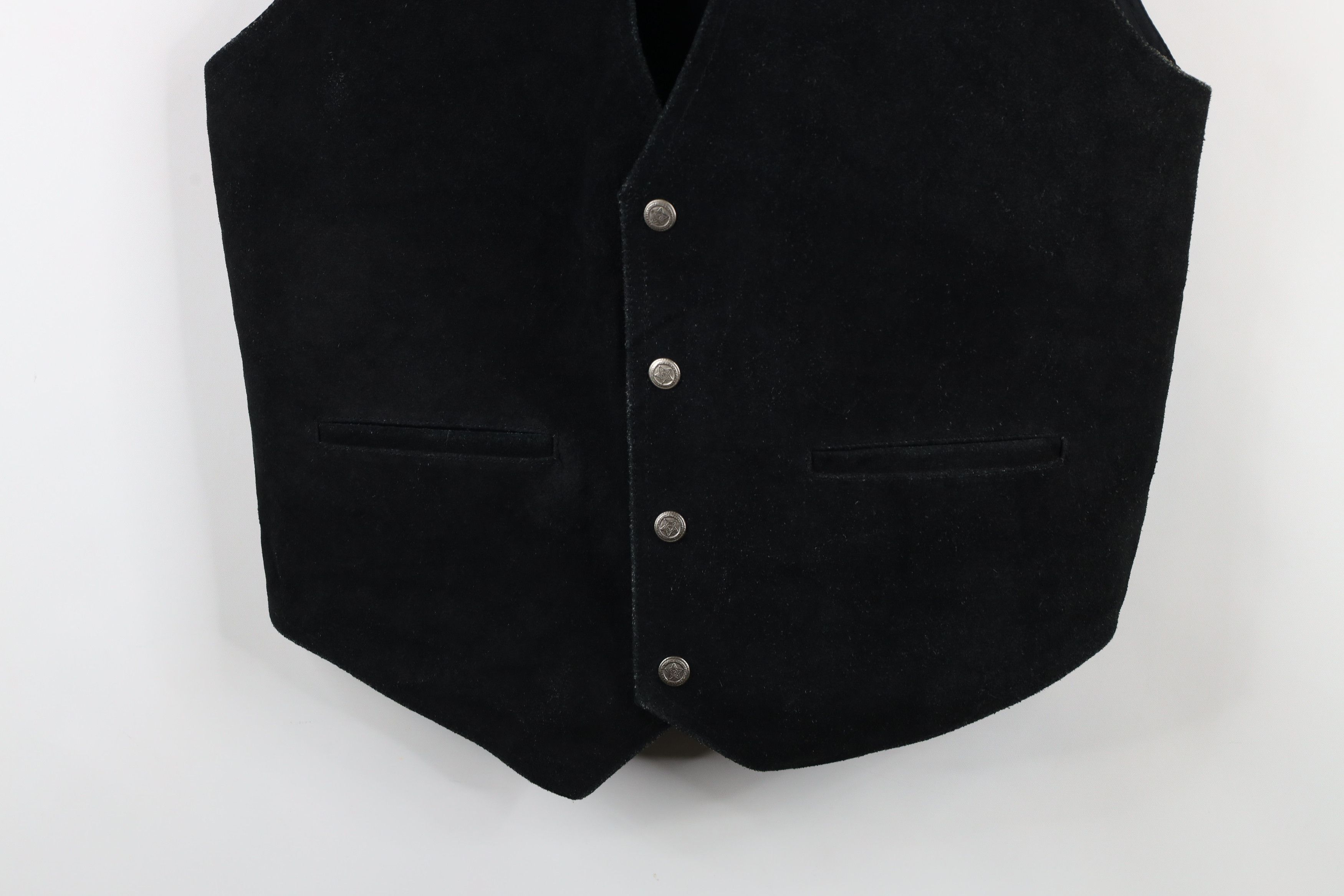 Vintage Vintage 90s Streetwear Buckle Back Suede Leather Vest Jacket Size US XL / EU 56 / 4 - 3 Thumbnail