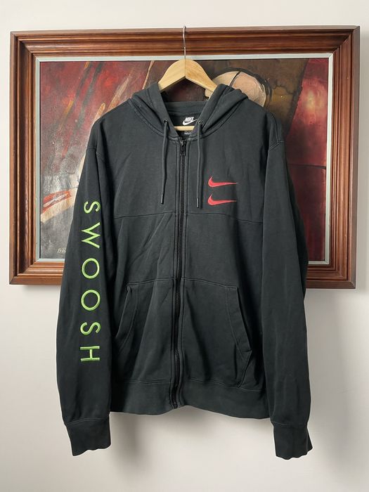 Nike Nike Zip Hoodie Double Swoosh Big Back Logo Streetwear Y2k