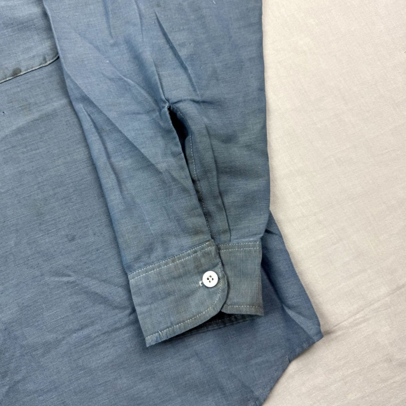 Vintage VINTAGE Big Mac Shirt Mens XL Blue Work Button Adult JCPenney THRASHED 70s American Size US XL / EU 56 / 4 - 3 Thumbnail