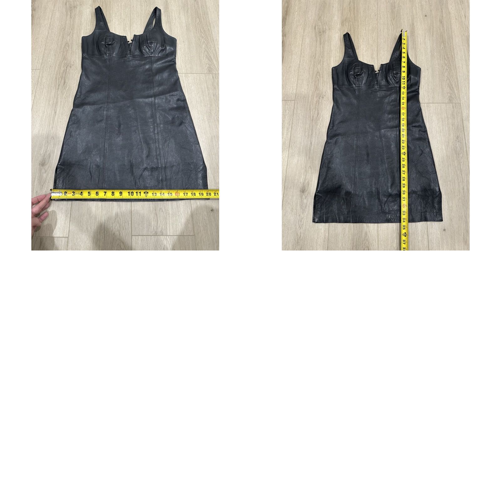 Vintage West Coast Leather Dress Sleeveless Black Size 8 Leather Knee Length Zip Women Vintage No Size M / US 6-8 / IT 42-44 - 9 Thumbnail