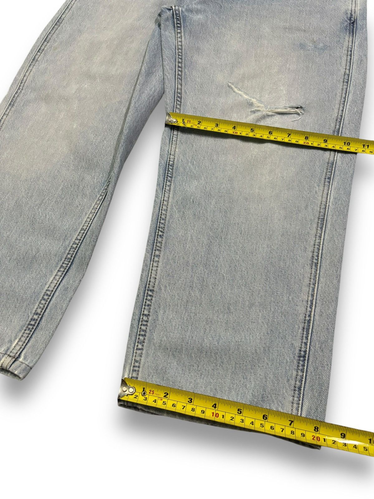 Lemaire × Uniqlo Vintage Lemaire x Uniqlo Baggy Tapered Distressed Jeans Size US 34 / EU 50 - 15 Thumbnail