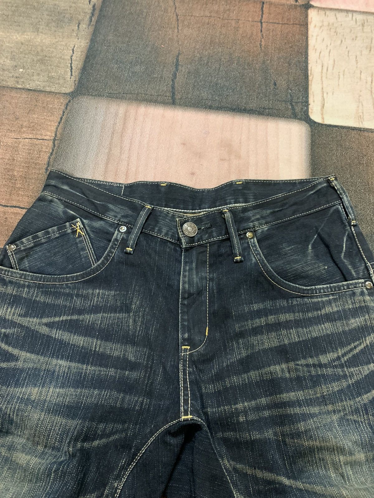 Japanese Brand EDWIN rusty mud wash curve twist jeans i6w9 style Size US 31 - 4 Thumbnail