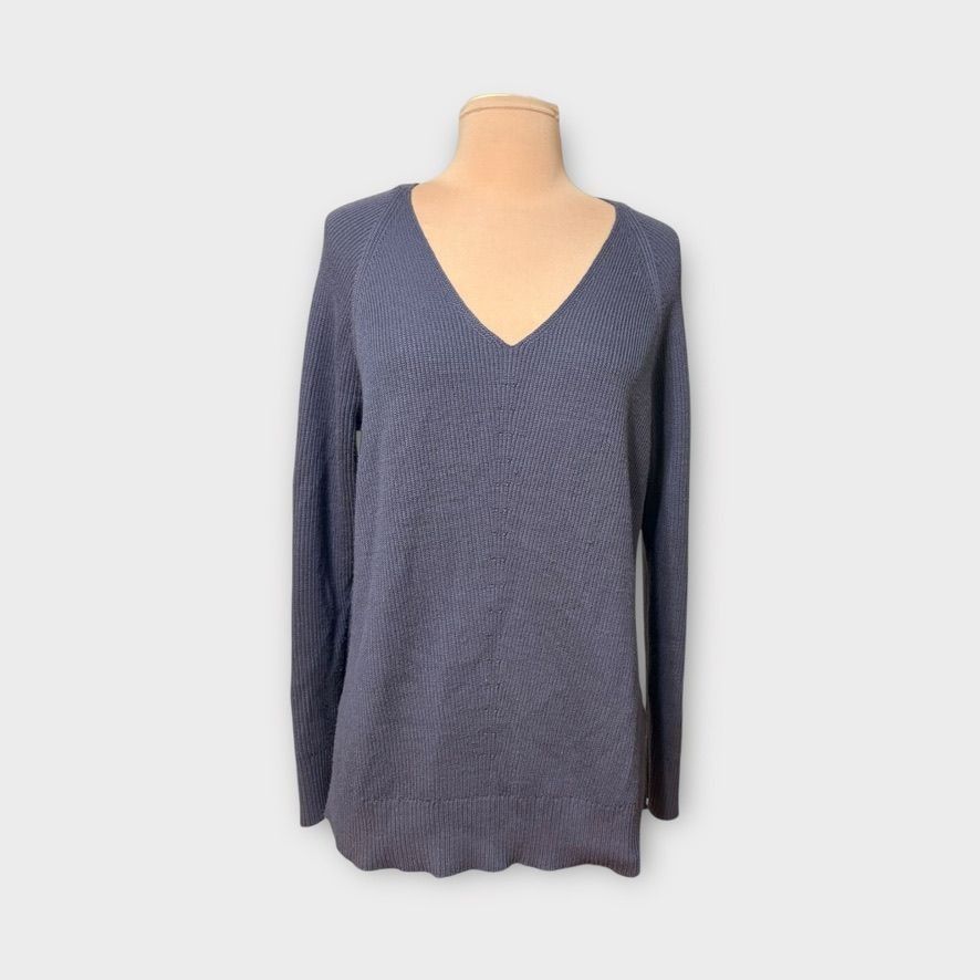 Athleta Athleta Refined V-Neck Sweater S Purple Merino Wool Blend Ri Size S / US 4 / IT 40 - 7 Thumbnail