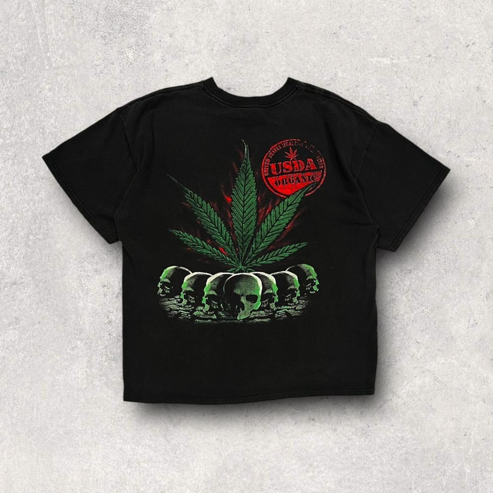 Other Vintage Faded Skull x Weed Grunge Style T-Shirt Size US XL / EU 56 / 4 - 1 Thumbnail