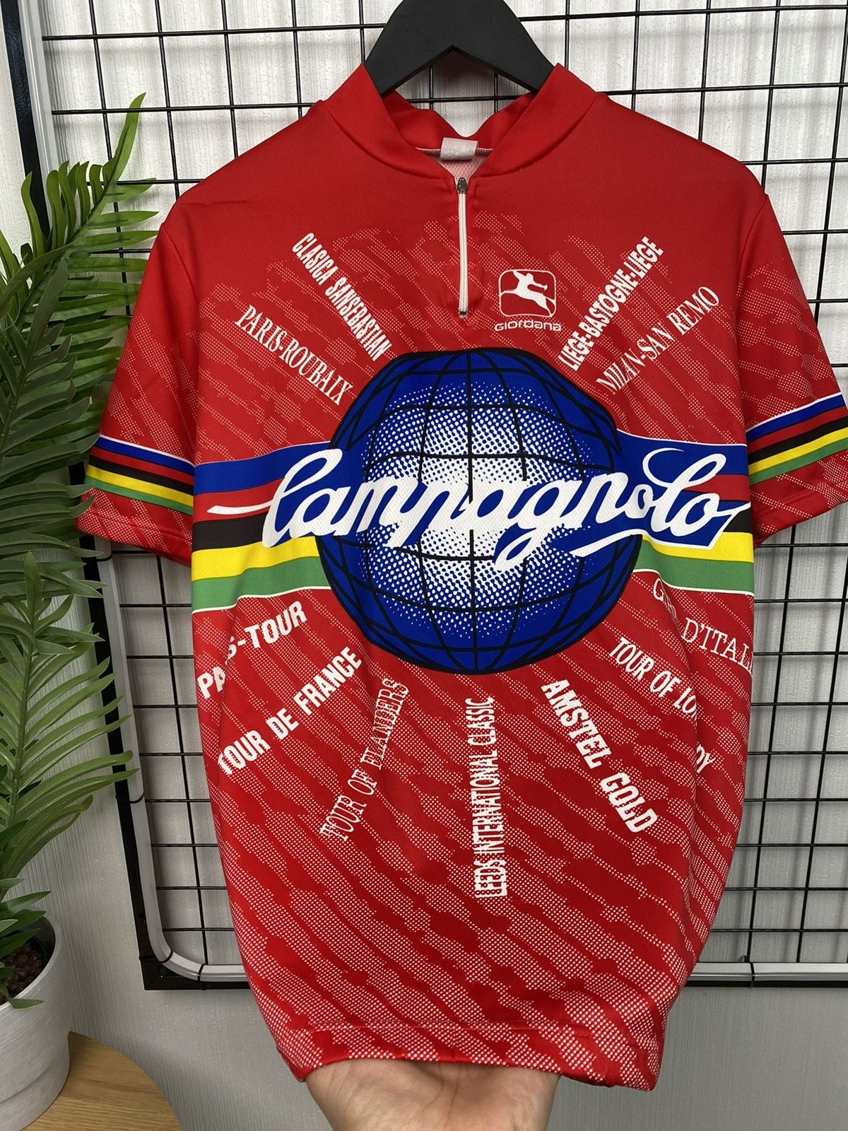 Bicycle × Vintage Campagnolo Giordana Team Cycle Jersey Men XL Red Tournament Size US XL / EU 56 / 4 - 5 Thumbnail