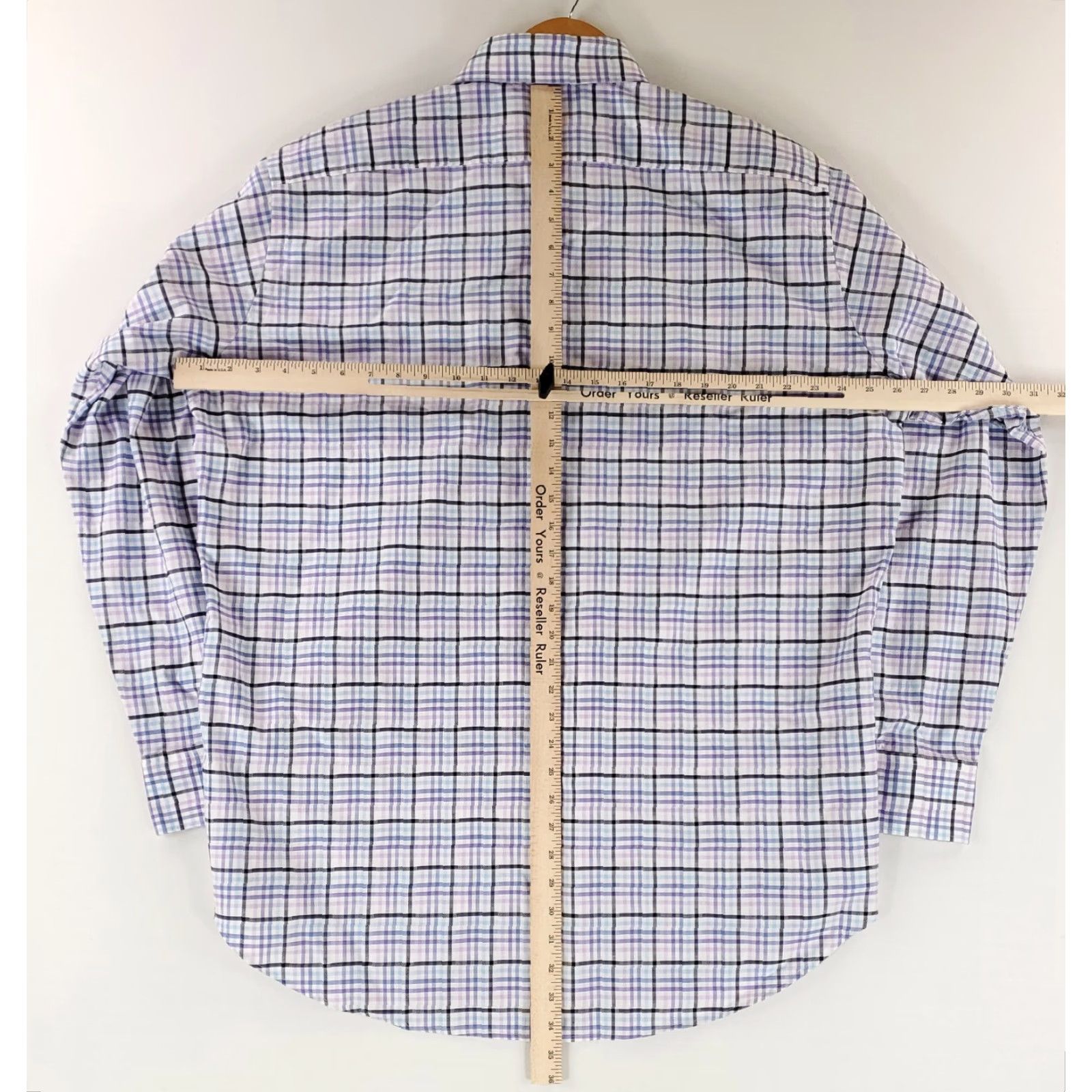 Vintage Thomas Dean Shirt Button Up Check Plaid Blue Purple Long Sleeve Mens XXL Size US XXL / EU 58 / 5 - 6 Thumbnail