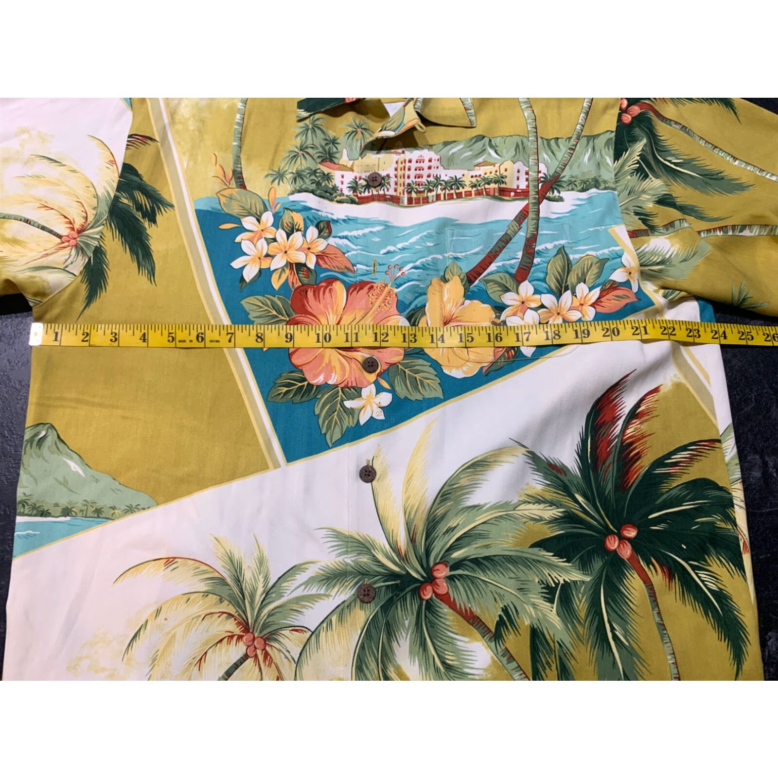 Tommy Bahama Tommy Bahama Yellow Floral Silk Hawaiian Button Up Mens Short Sleeve Shirt M Size US M / EU 48-50 / 2 - 7 Thumbnail