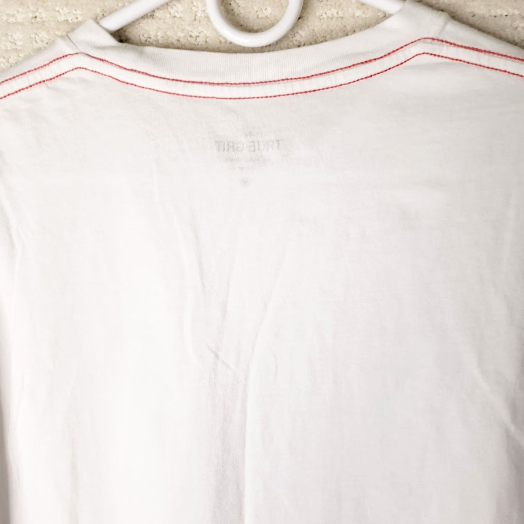 Vintage True Grit Men's M White 100% Cotton T-Shirt US Flag Size US M / EU 48-50 / 2 - 6 Thumbnail