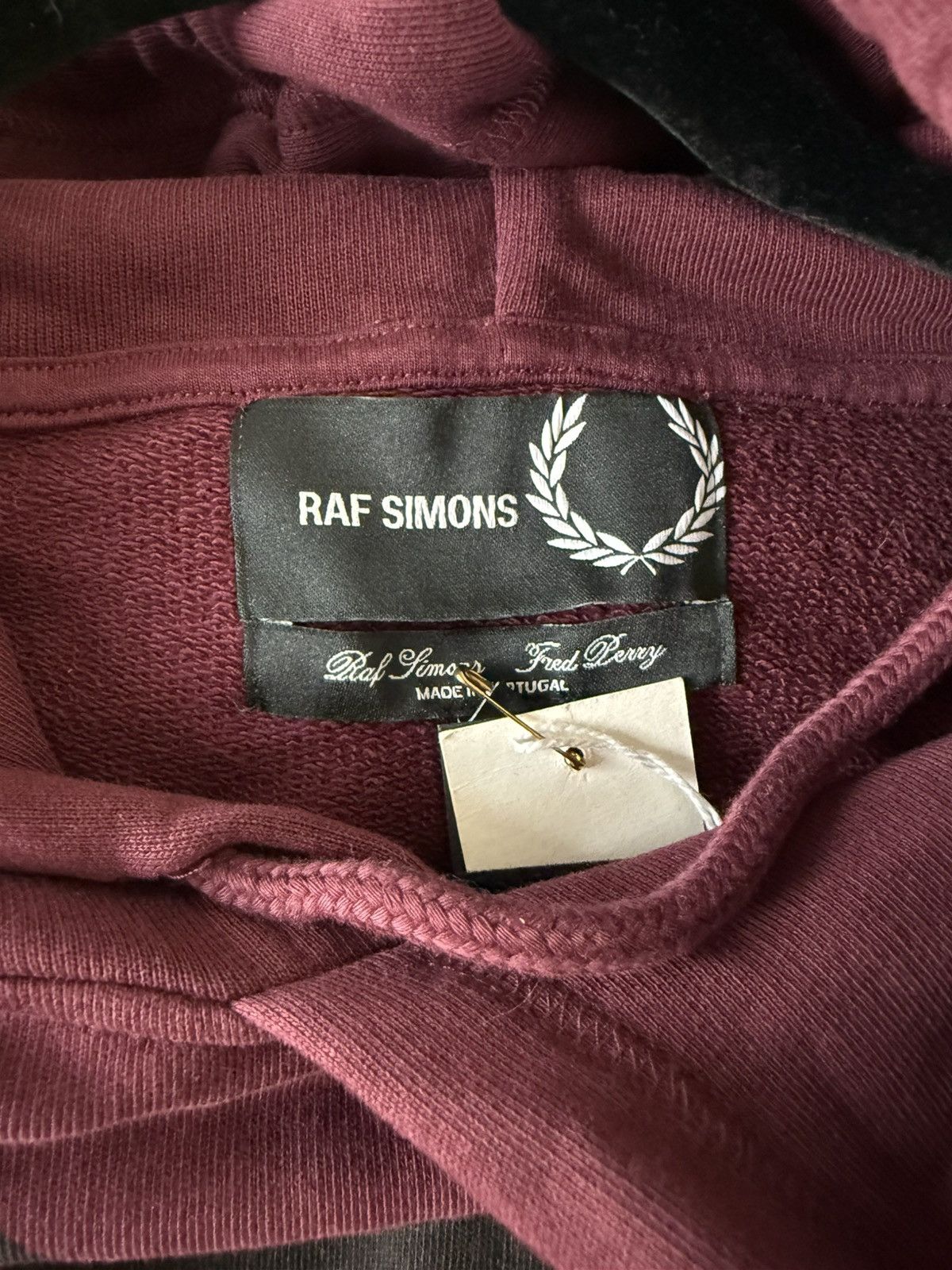 Raf Simons RAF SIMONS x Fred Perry hoodie in burgundy Size US L / EU 52-54 / 3 - 9 Thumbnail
