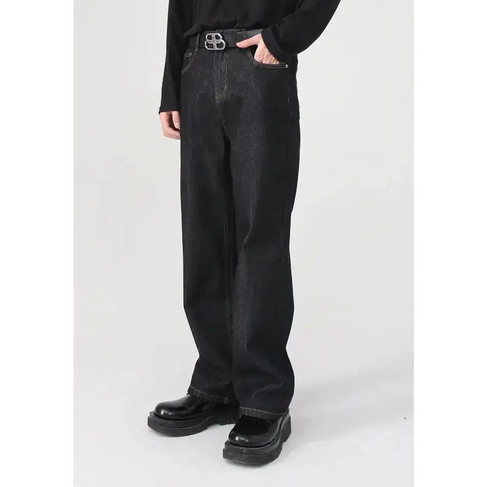 Japanese Brand Retro loose washed straight leg jeans Size US 32 / EU 48 - 3 Thumbnail