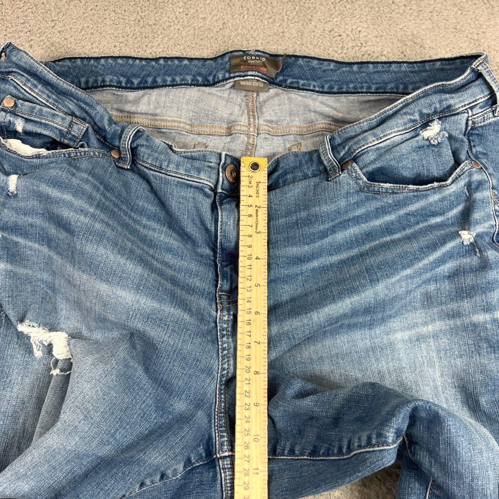 Torrid Torrid Women's Plus Size 22 Boyfriend Straight Jeans Blue Cotton Blend Zip Size 40" / US 18 - 4 Thumbnail