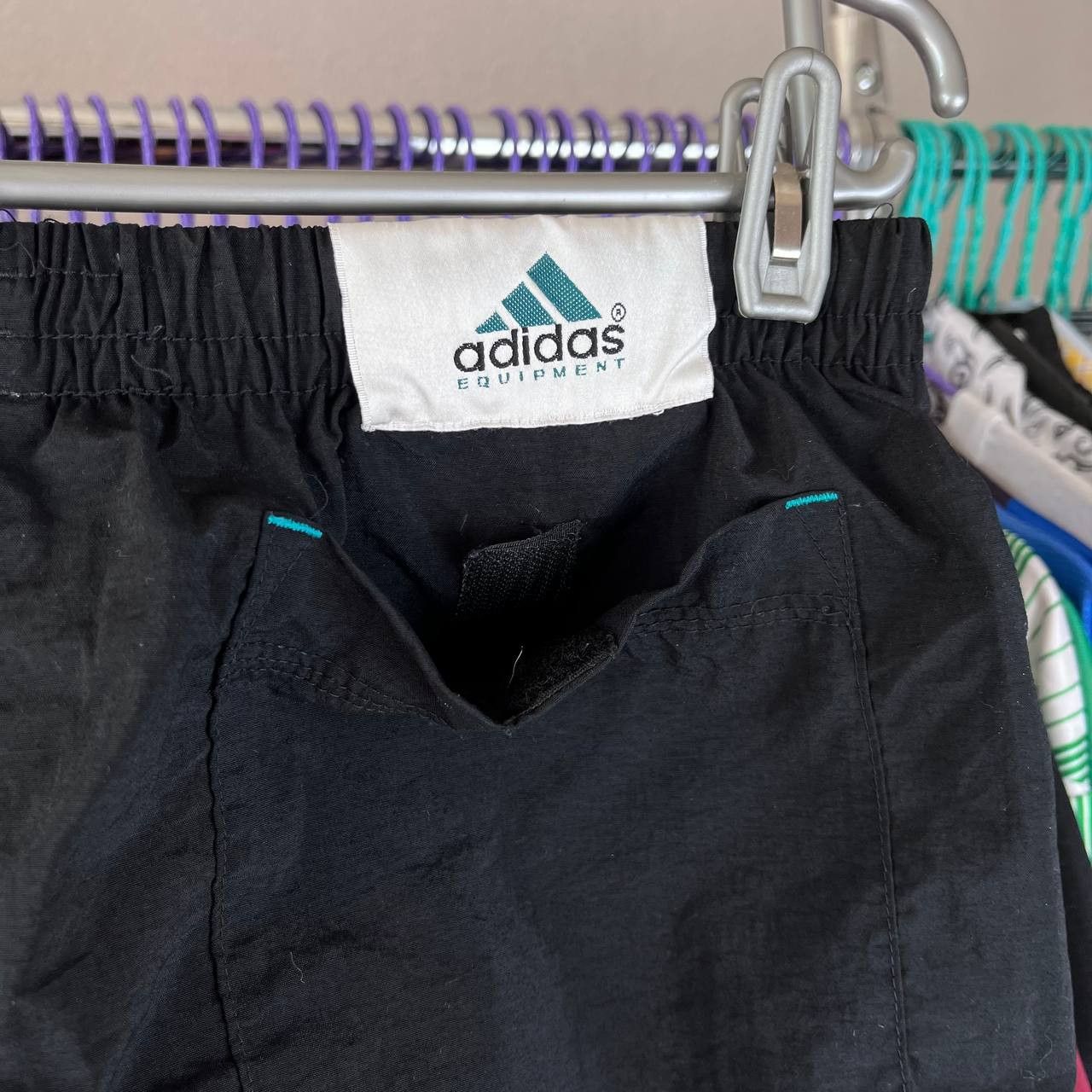 Adidas Vintage 90s Adidas Equipment Green/Black Nylon Shorts Size US 30 / EU 46 - 5 Thumbnail