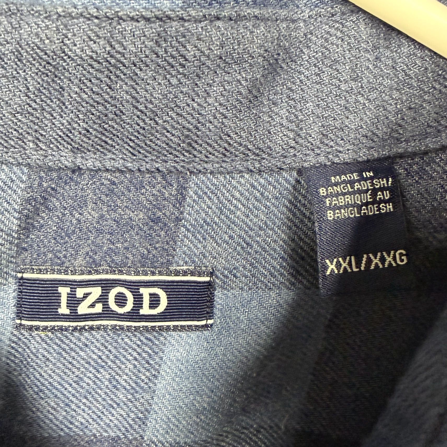 Izod VINTAGE Izod Stratton Flannel Button-Down Shirt Mens 2XL Blue Buffalo Check Cabincore Size US XXL / EU 58 / 5 - 6 Thumbnail
