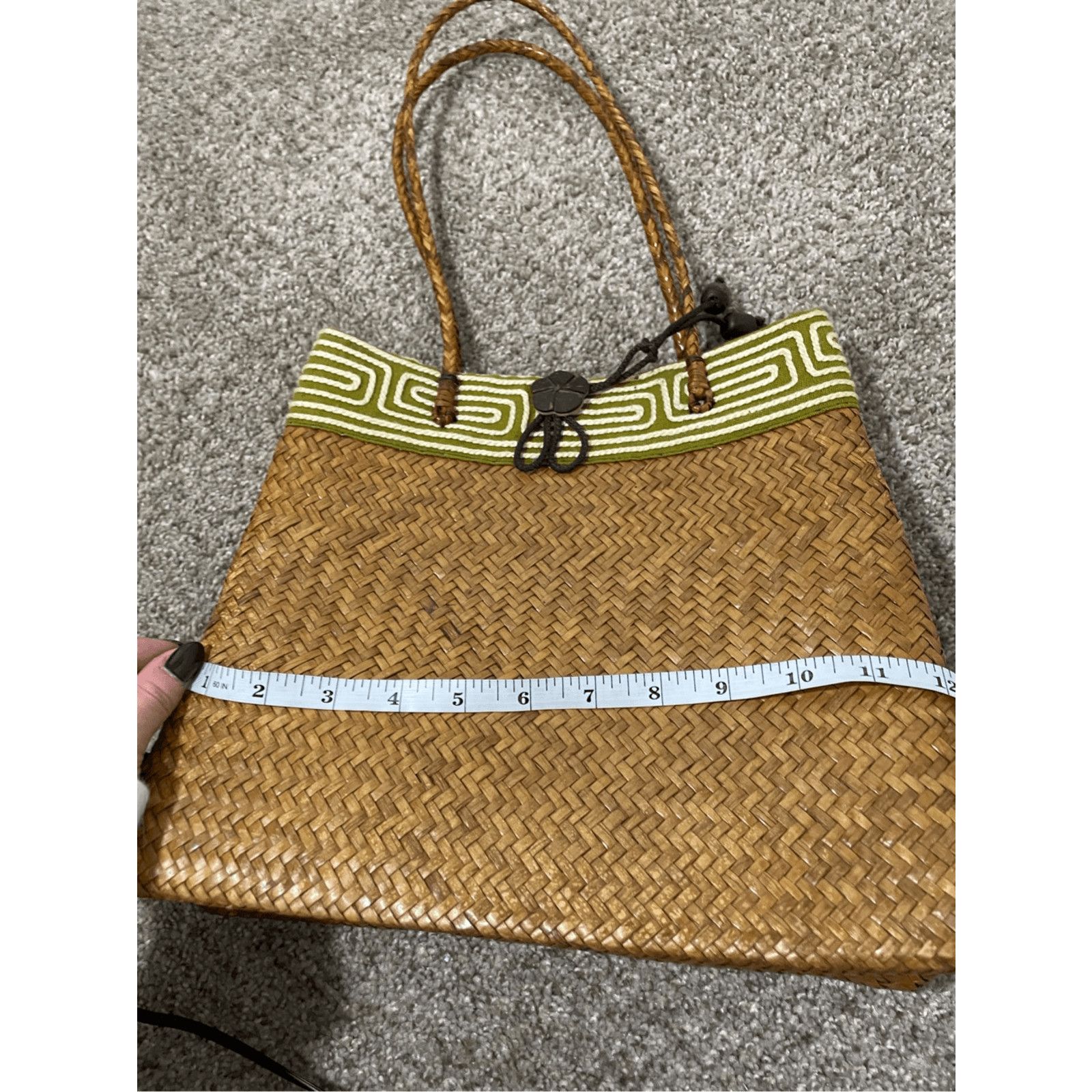 Other Woven Straw Women's Small Floral Earthly Bohemian Tote Size ONE SIZE - 7 Thumbnail