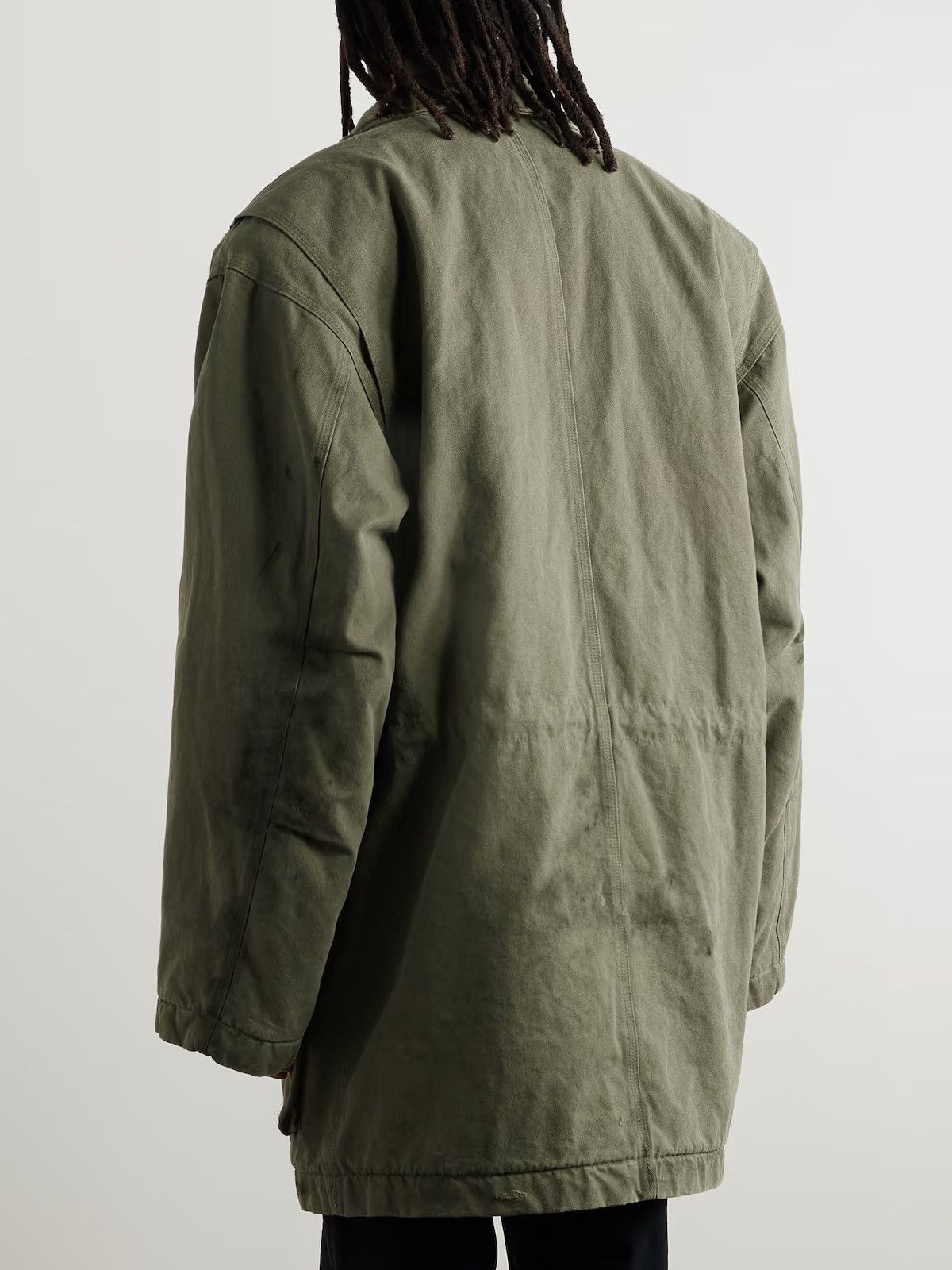 Balenciaga 💥$6.5K VALUE💥Distressed Cotton-Canvas Coat Size US L / EU 52-54 / 3 - 3 Thumbnail
