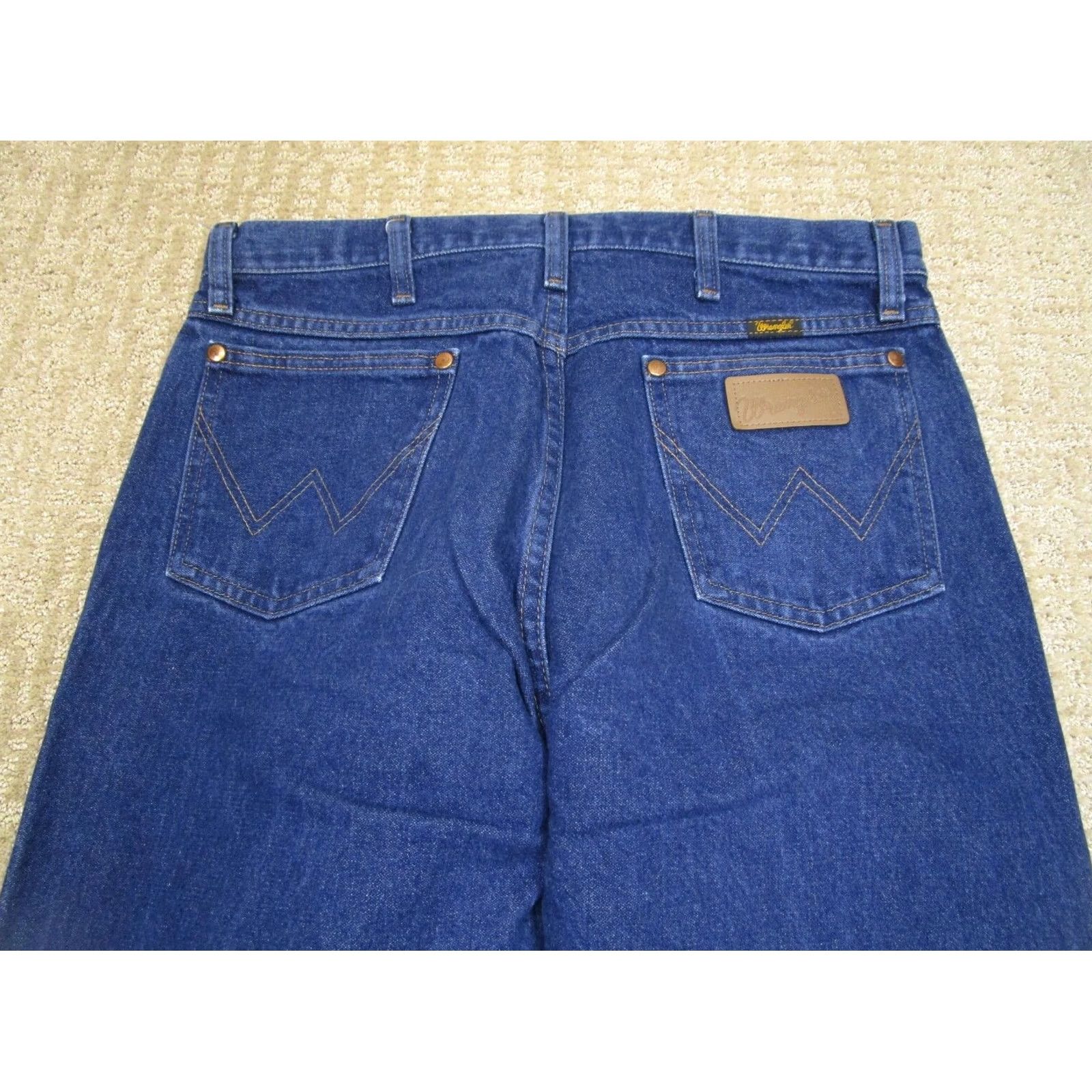 Wrangler Wrangler Jeans Men 35x30 Blue Cowboy Cut Original Fit Western Pants Dark Wash Jeans Size US 35 - 4 Thumbnail