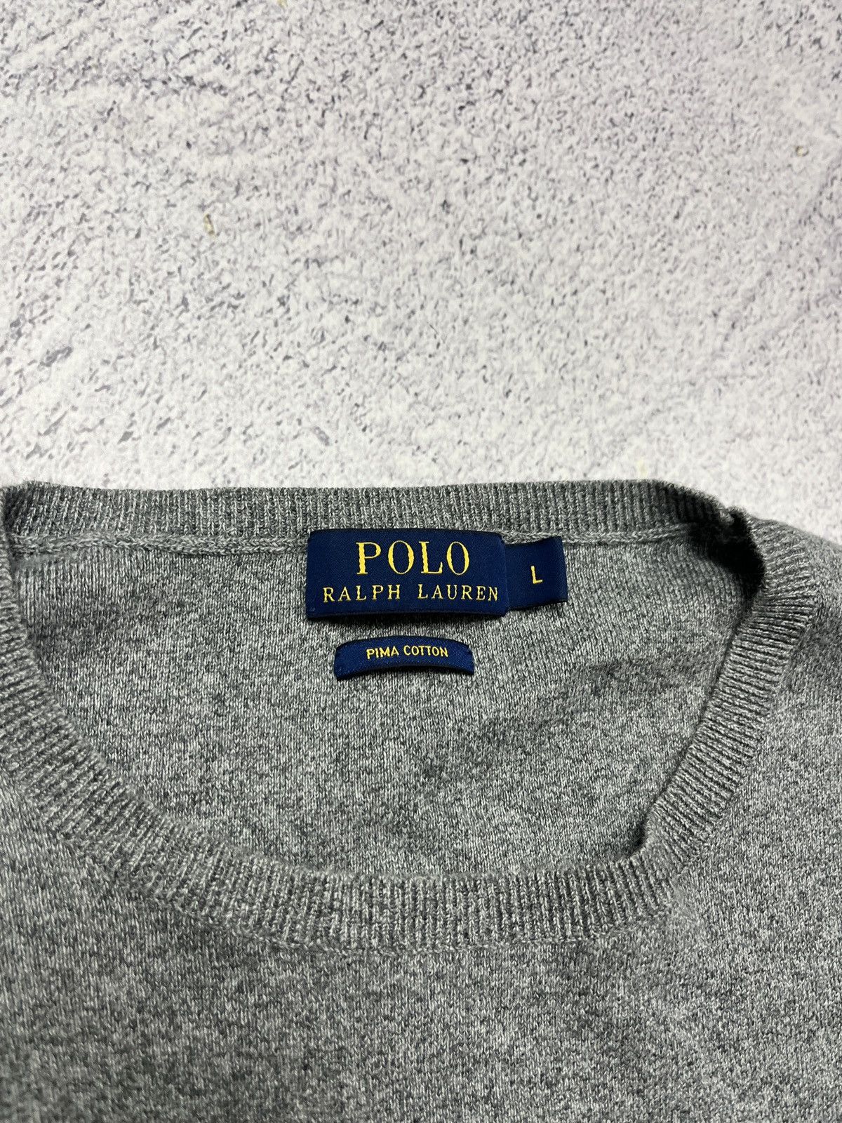 Polo Ralph Lauren Mens Polo Ralph Lauren Slim Fit Pima Cotton Sweater Crewneck Size US L / EU 52-54 / 3 - 6 Thumbnail