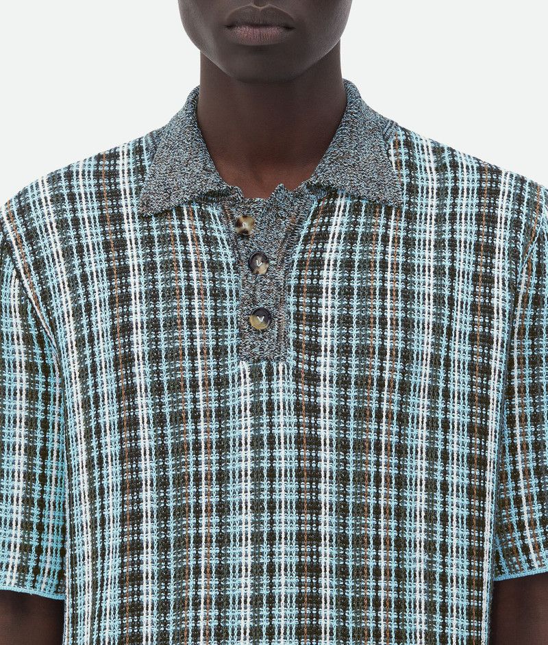 Bottega Veneta o1bcso1str0226 Cotton Viscose Check Polo Shirt in Multicolor Size US L / EU 52-54 / 3 - 4 Thumbnail