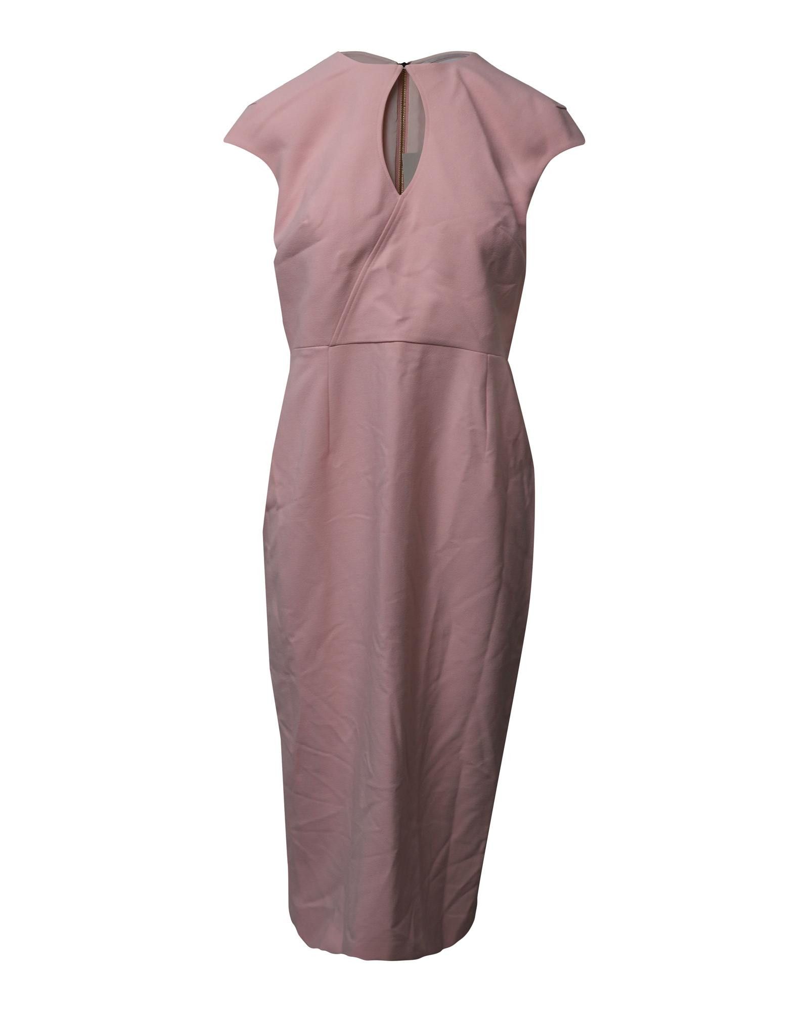 image of Roland Mouret Key Hole Sheath Dress In Pink Polyester, Women's (Size XL)