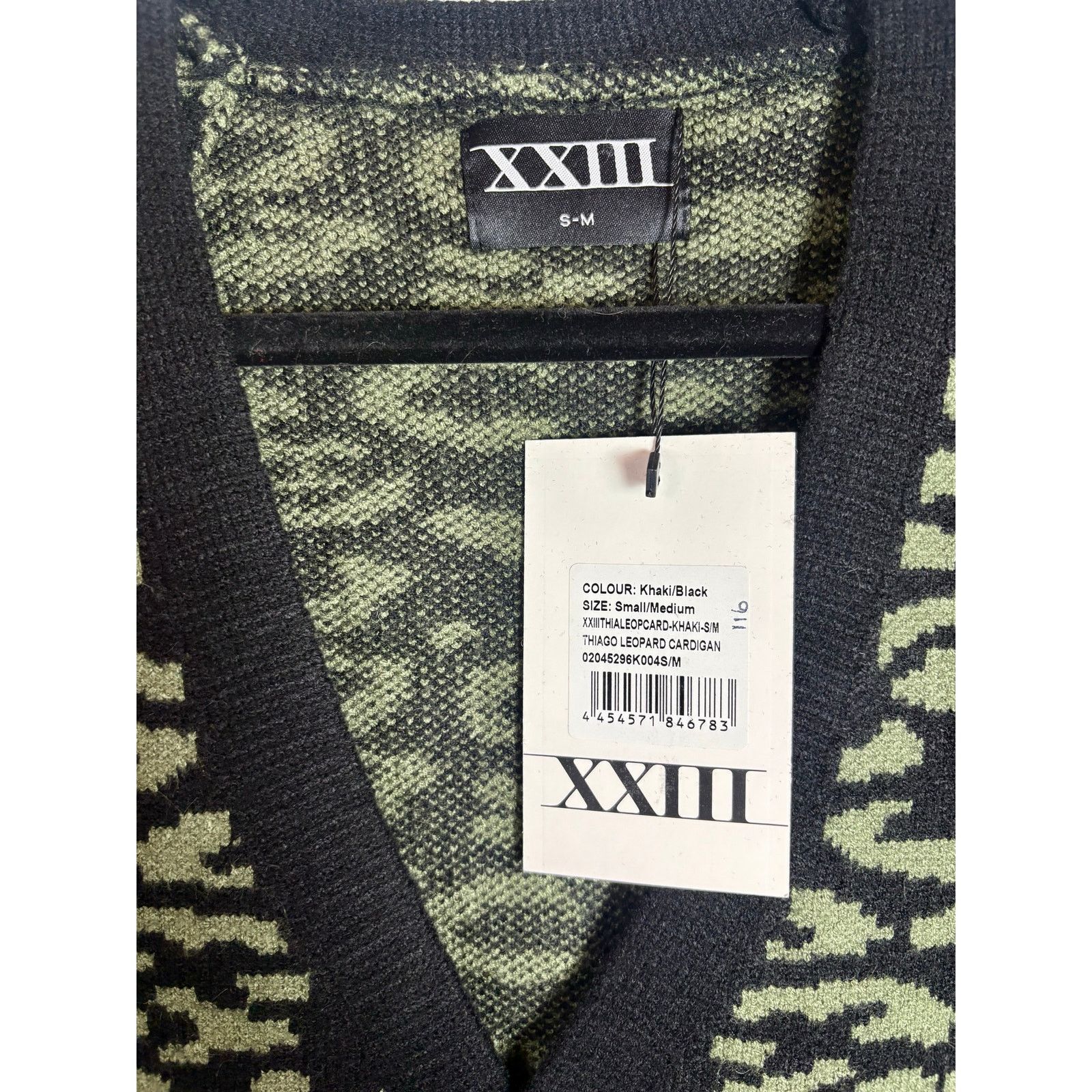 Other NWT XXIII Khaki/Blk Leopard Cardigan, Sz. S-M Size M / US 6-8 / IT 42-44 - 3 Thumbnail