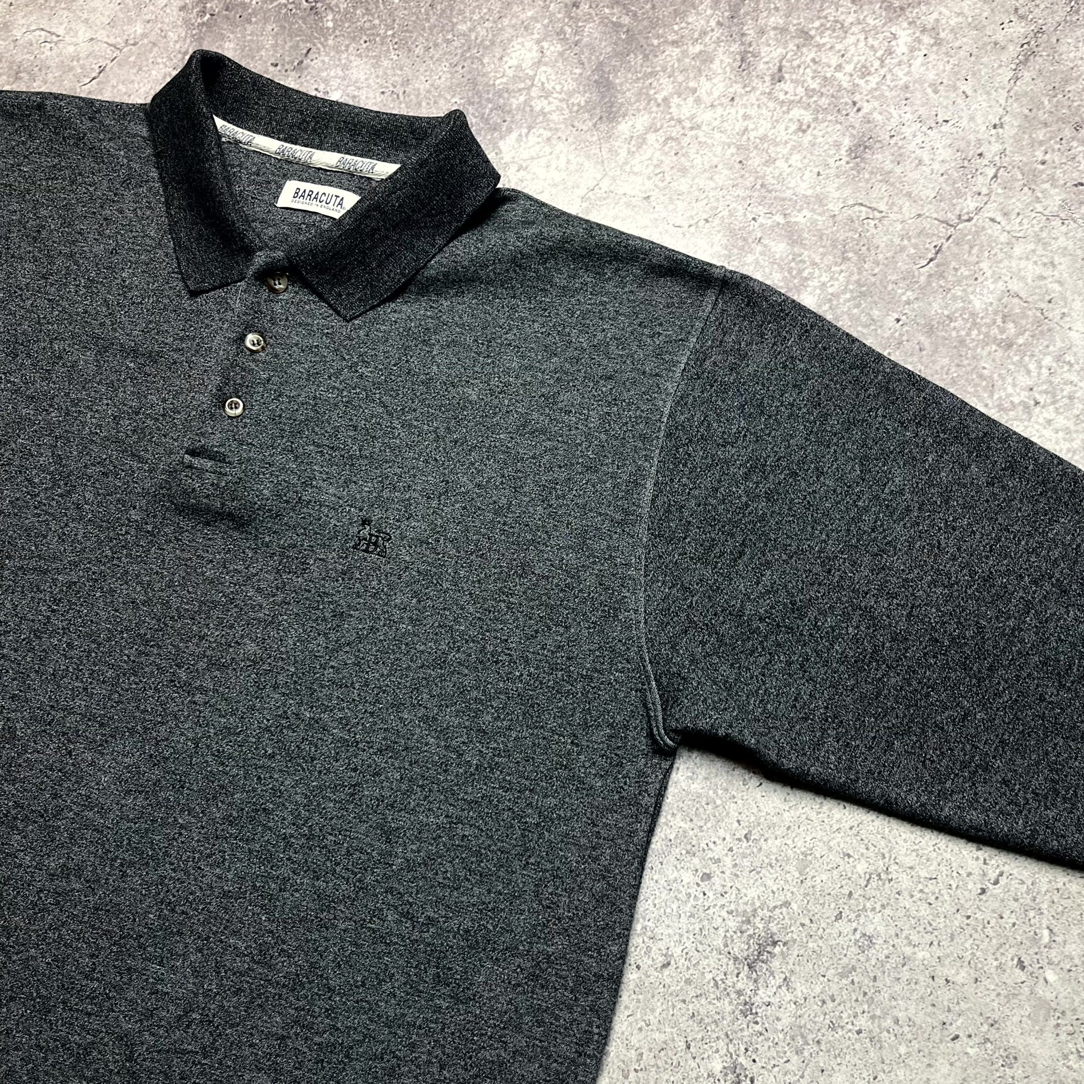 Baracuta Baracuta Men's Polo Long Sleeve Shirt Gray Sweatshirt Size L Size US L / EU 52-54 / 3 - 6 Thumbnail