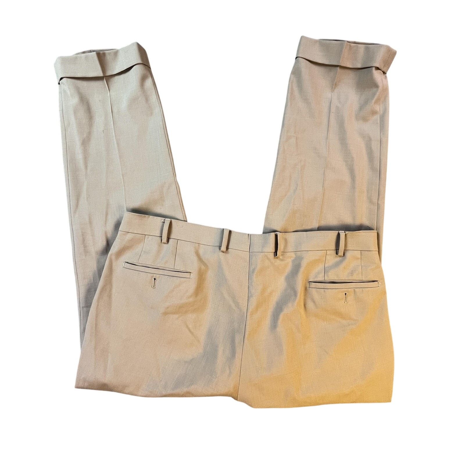 Lauren Ralph Lauren Ralph Lauren Mens Pants Trousers 38x30 Khaki Pleated Wool Size 38R - 3 Thumbnail