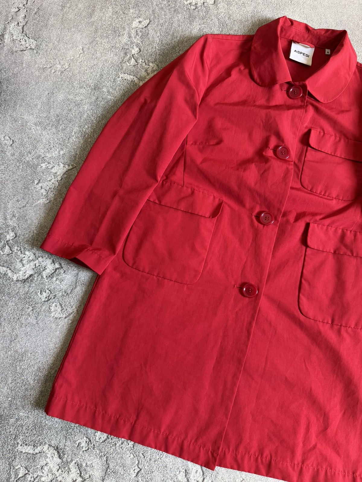 Aspesi × Designer Aspesi M button up red jacket light coat Size M / US 6-8 / IT 42-44 - 13 Thumbnail