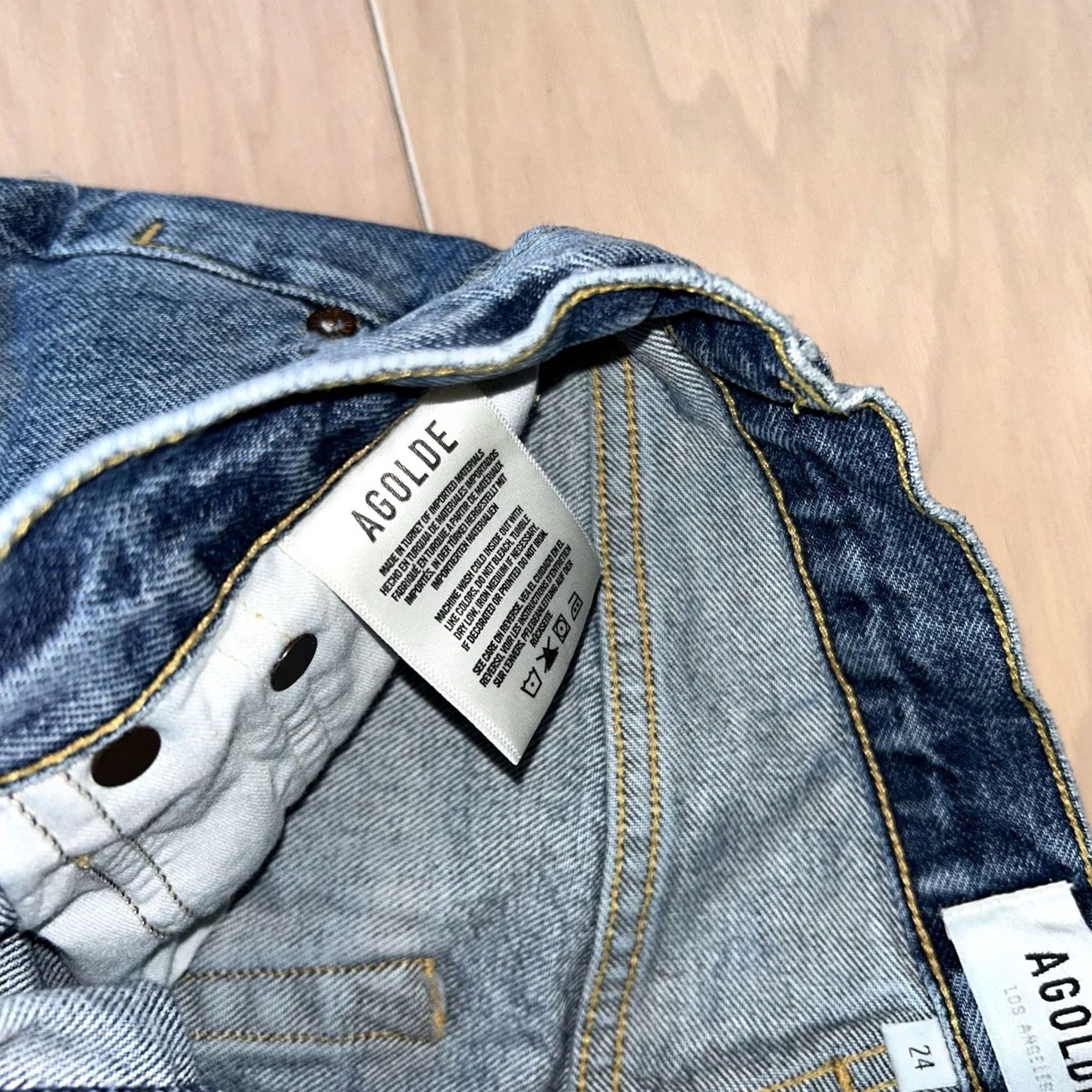 Agolde AGOLDE Reese Denim Short Jean 3.5” Inseam Blue 24 Women’s Size 42" / US 20 - 5 Thumbnail