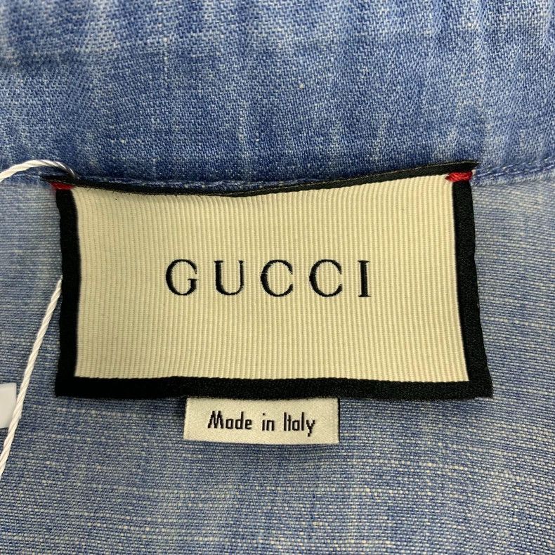 Gucci Gucci Blue lace lotus leaf lace cotton long-sleeved denim d Size XS / US 0-2 / IT 36-38 - 5 Thumbnail